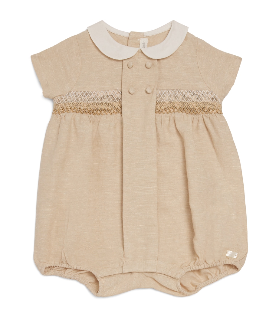 Tartine et Chocolat Embroidered Bubble Romper (0-12 Months) Dune Chin� Image 1