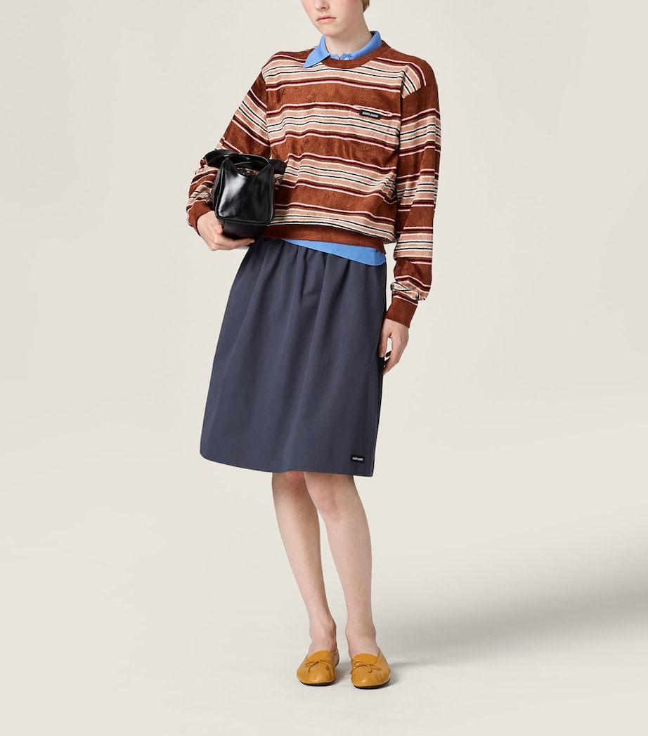 Miu Miu Womens Cotton Poplin Midi Skirt Image 2