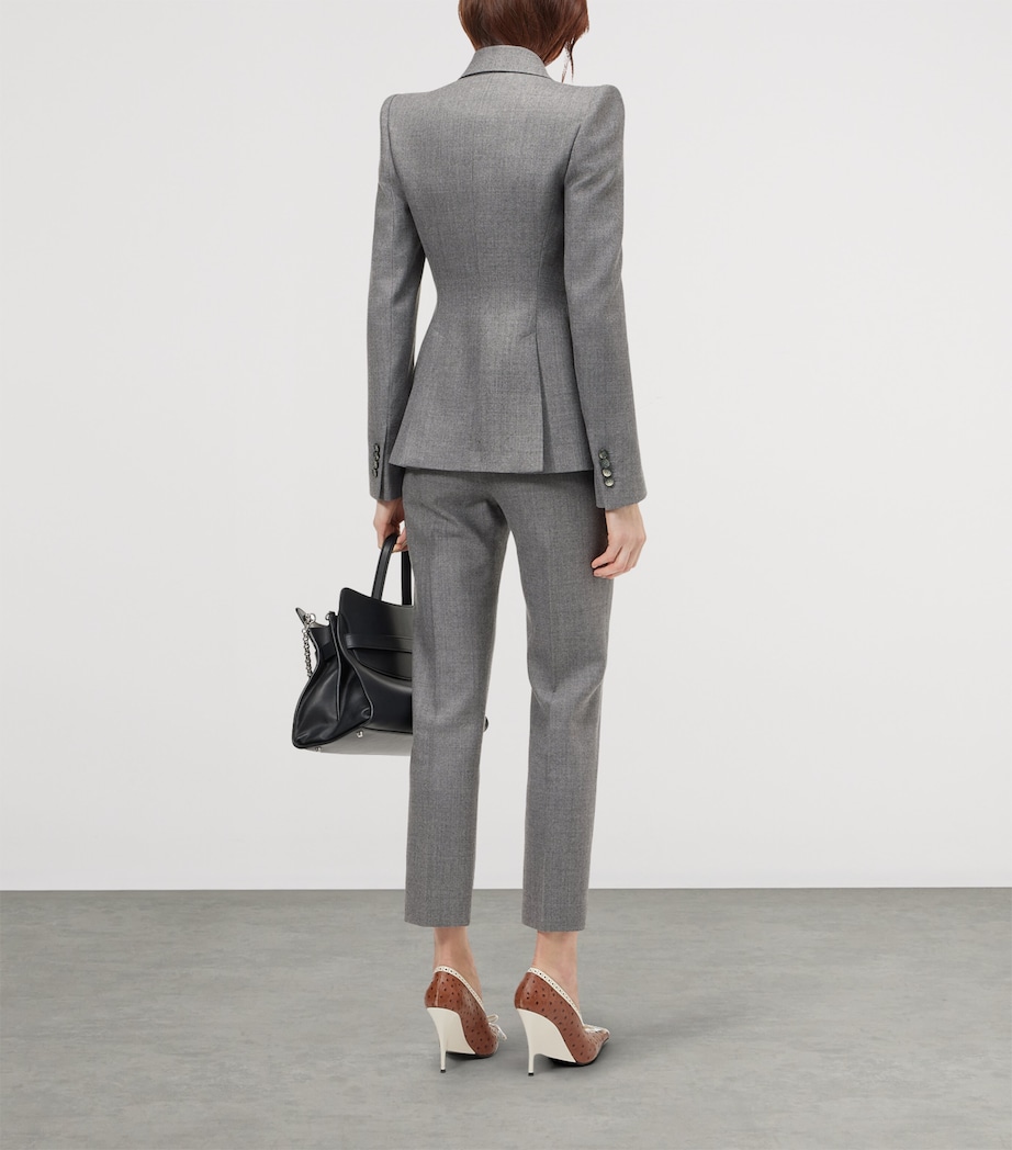 McQueen Womens Wool Single-Breasted Blazer Image 3
