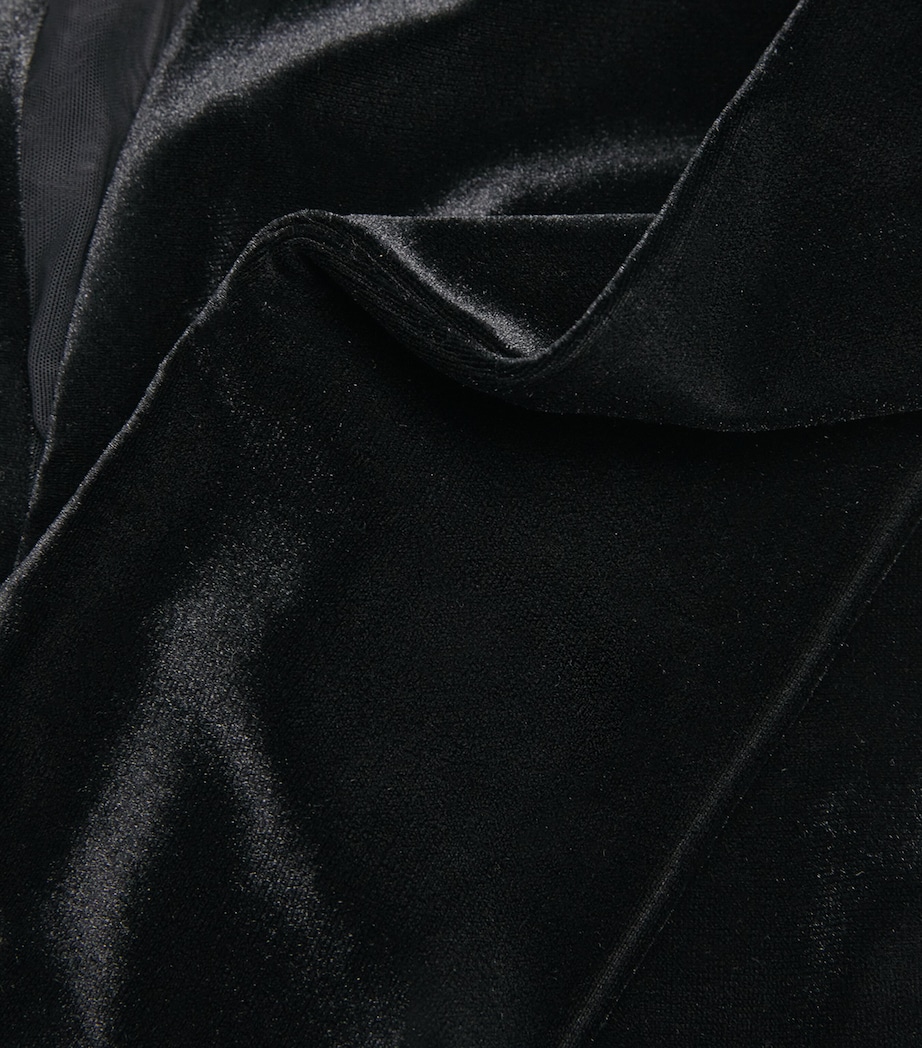 Velvet-Detail Rush Thong Bodysuit BLACK Image 5