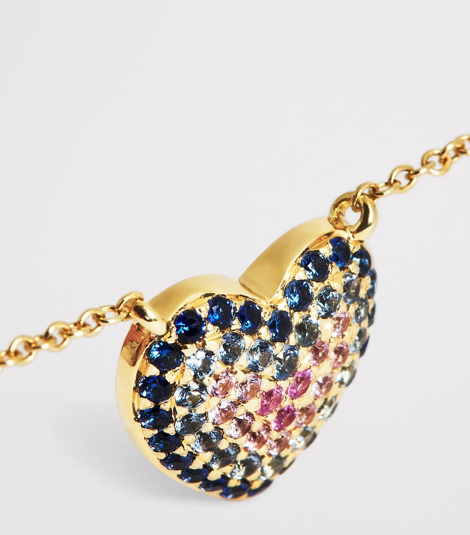 Yellow Gold and Sapphire Heart Lucy Necklace YELLOW GOLD Image 5