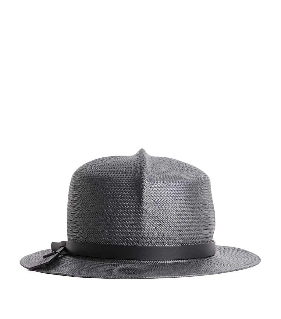 Weekend Max Mara Leather-Band Fedora Hat Black Image 1