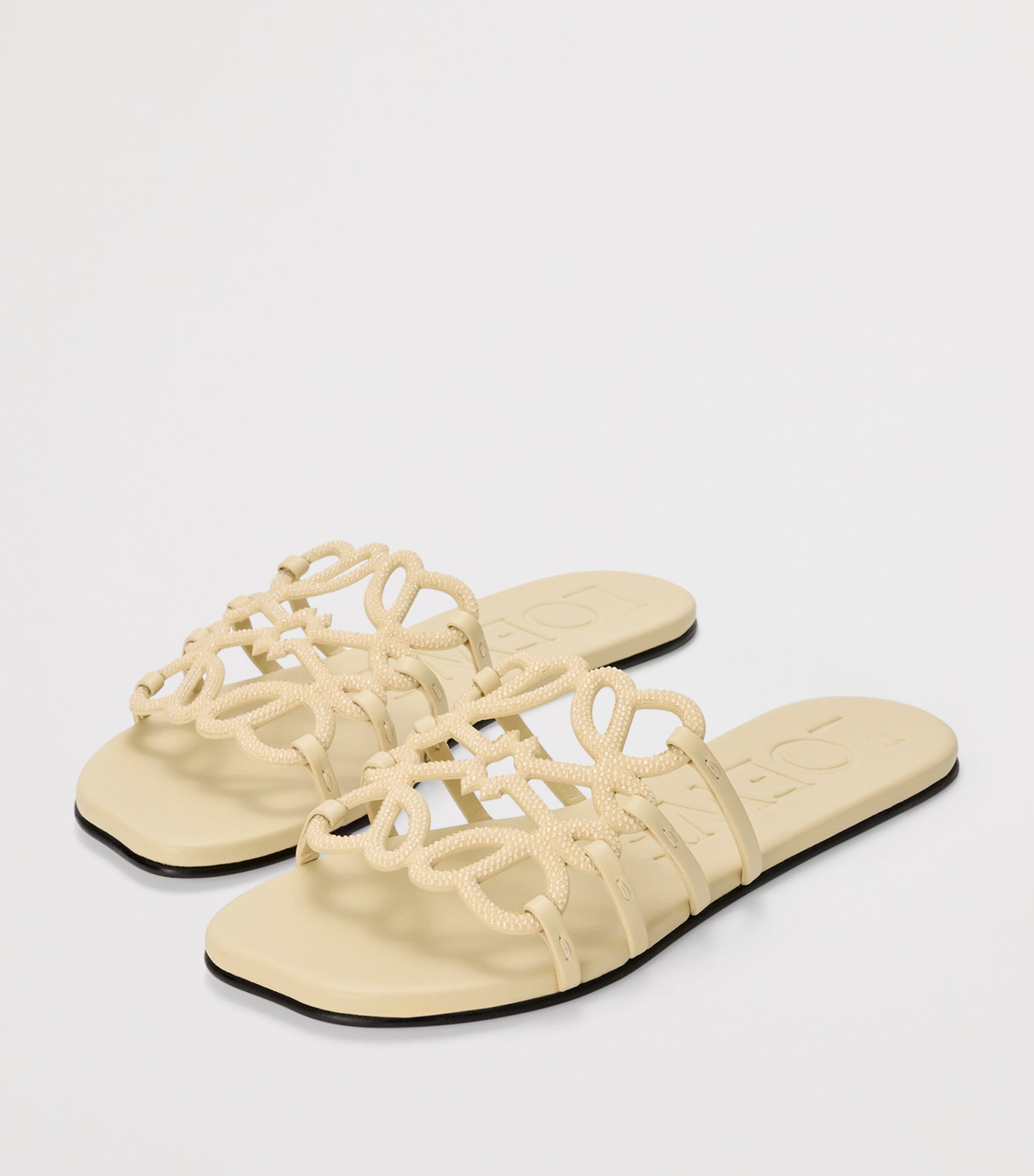 Leather Petal Anagram Sandals BUTTER Image 2