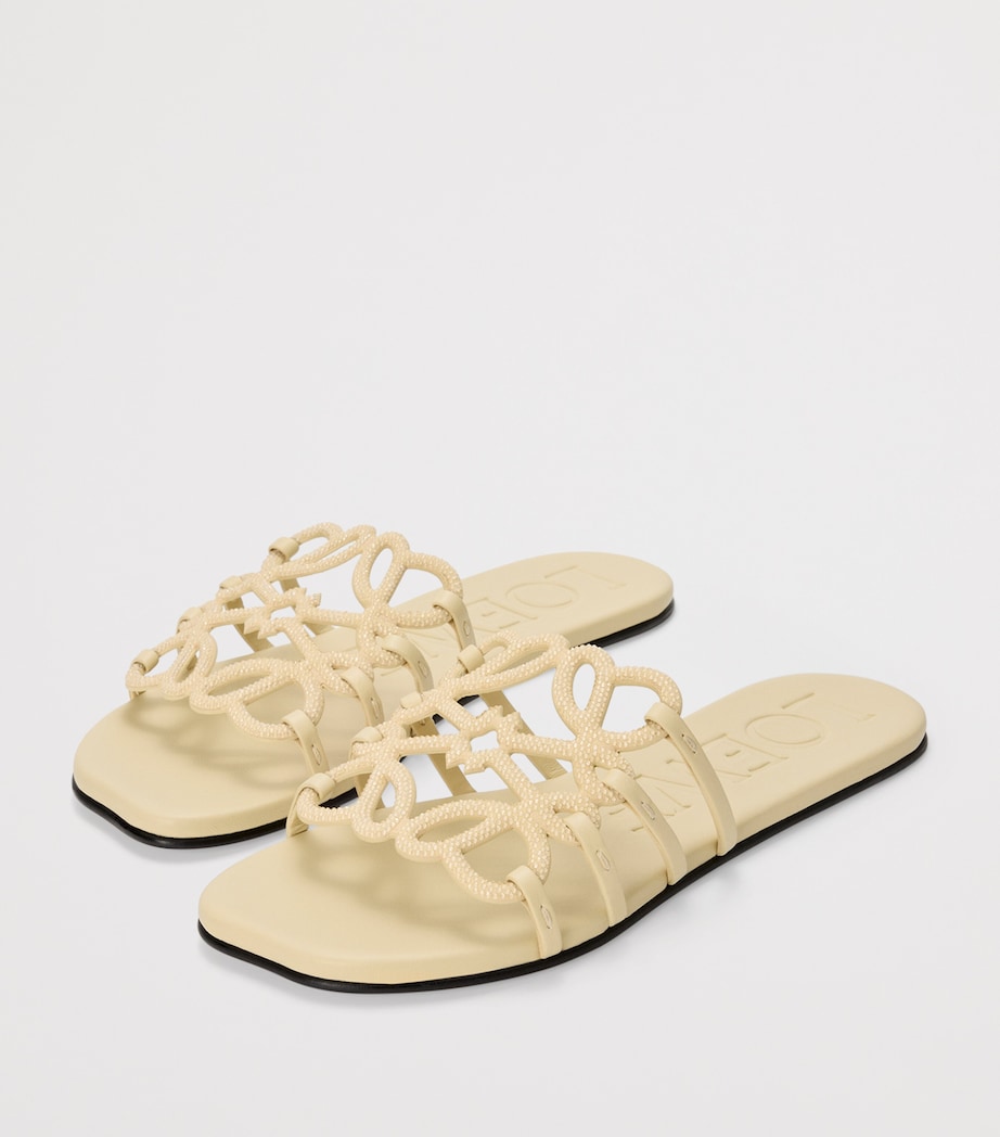 Leather Petal Anagram Sandals BUTTER Image 2