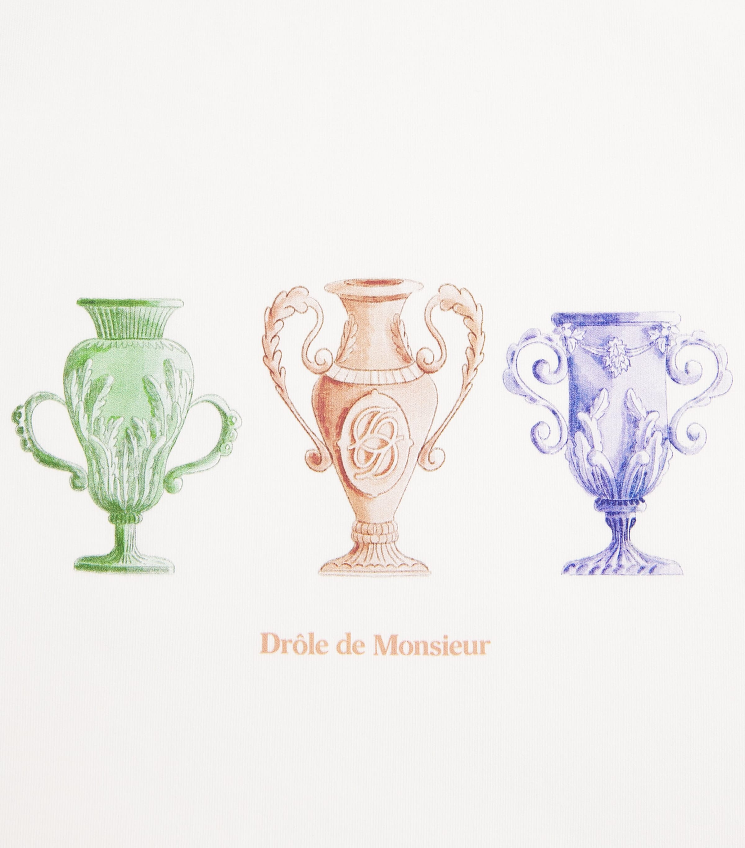 Drôle de Monsieur Cotton Signature T-Shirt Off White Image 6