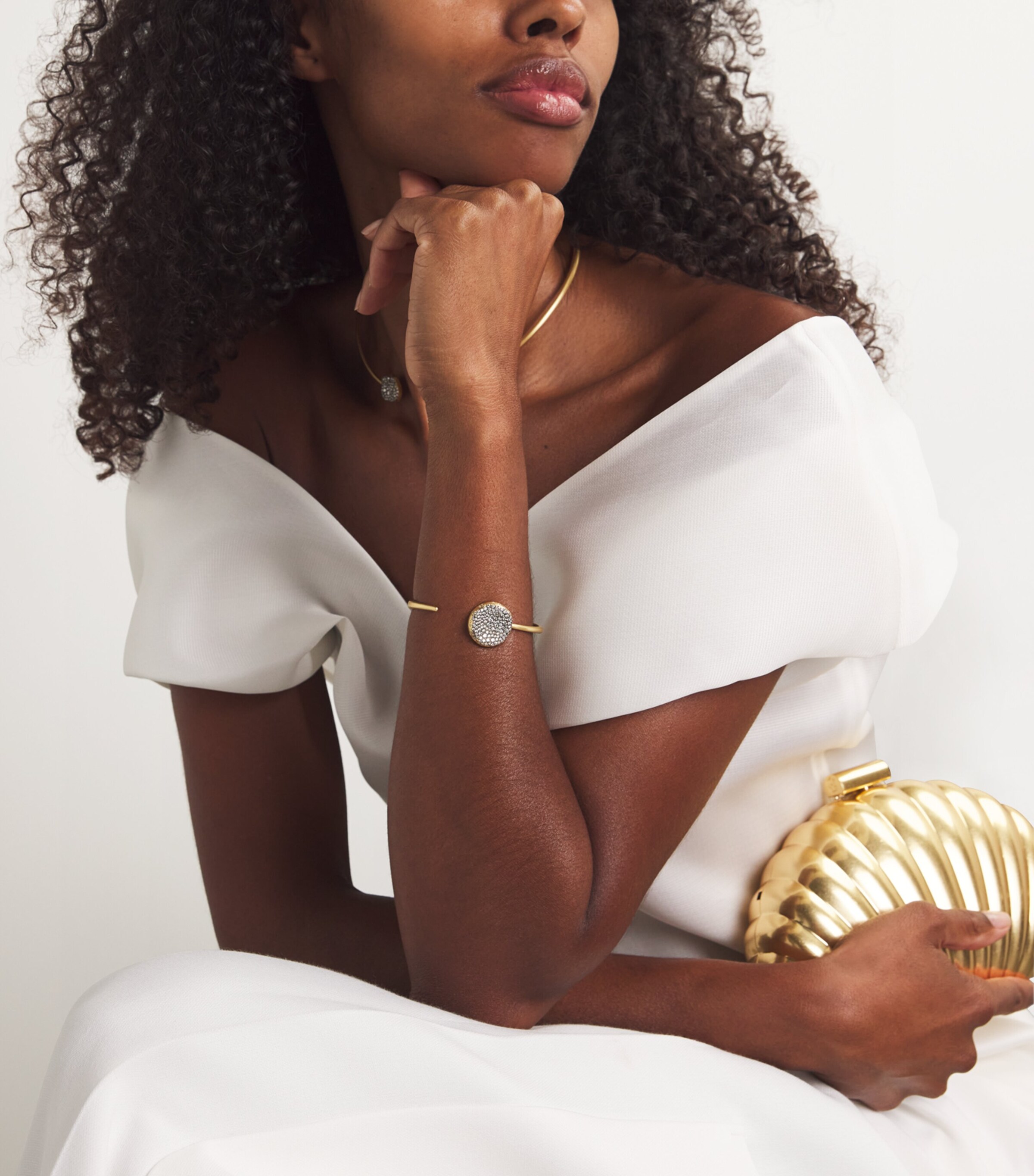 Yellow Gold and Diamond Baby Malak Bangle YELLOW GOLD Image 5