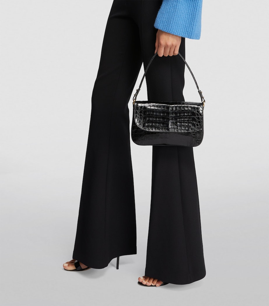 Maria Oliver Crocodile Luisa Shoulder Bag Black Bk Image 4