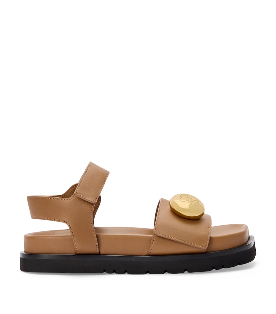 Leather Pebble Fussbett Sandals OAK Image 1