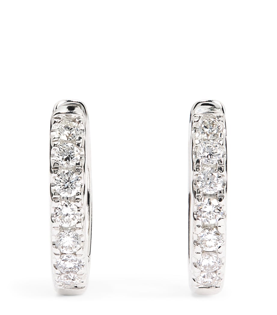 White Gold and Diamond Huggie Earrings (0.20ctw) WHITE GOLD Image 1