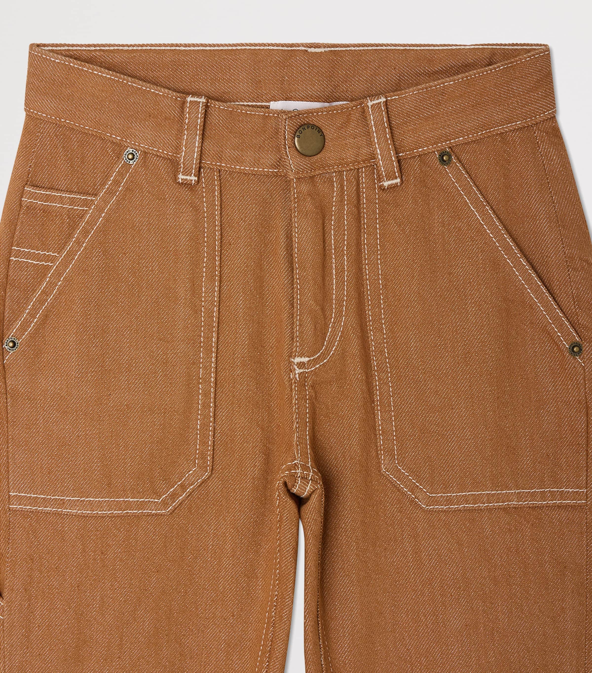 Cotton Cargo Trousers (10-14 Years) PRALINE Image 3