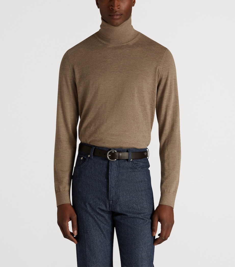 Superfine Cashmere Rollneck Sweater 254MID NATURAL Image 3