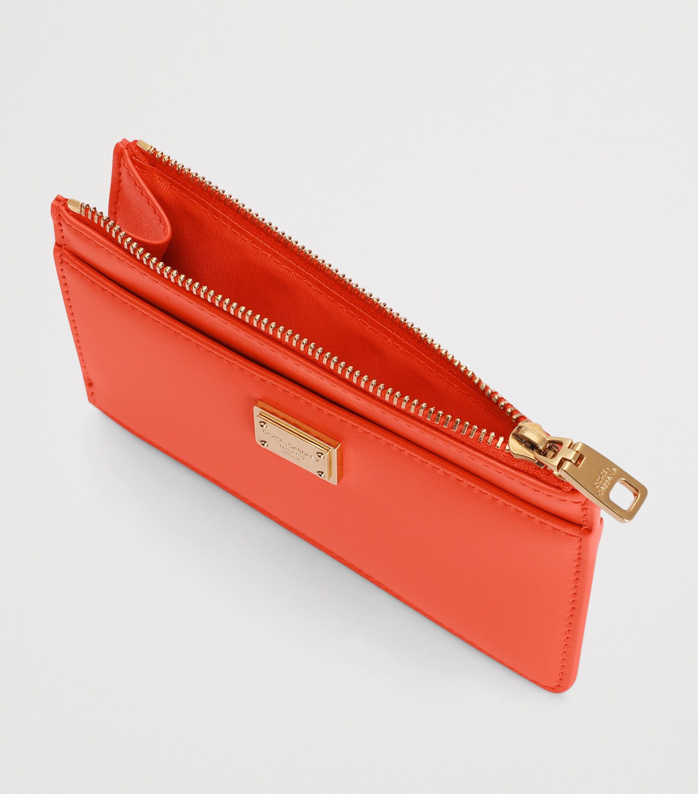 Dolce&Gabbana Leather Zip Card Holder Orange Image 4