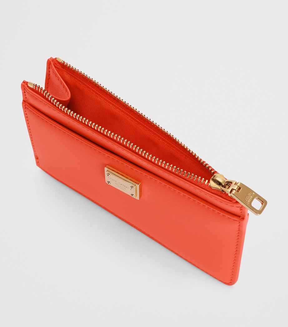 Dolce&Gabbana Leather Zip Card Holder Orange Image 4