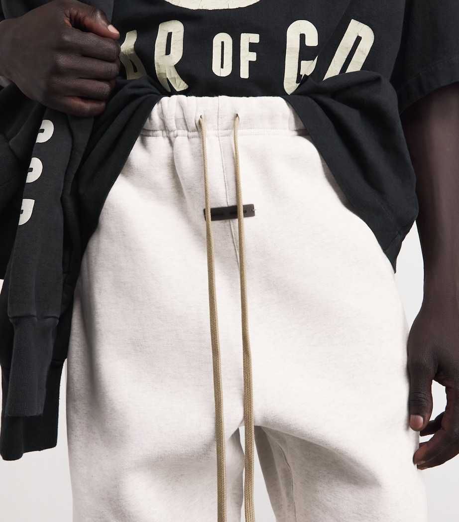 FEAR OF GOD ESSENTIALS Mens Cotton-Blend Sweatpants Oatmeal Heather Image 3