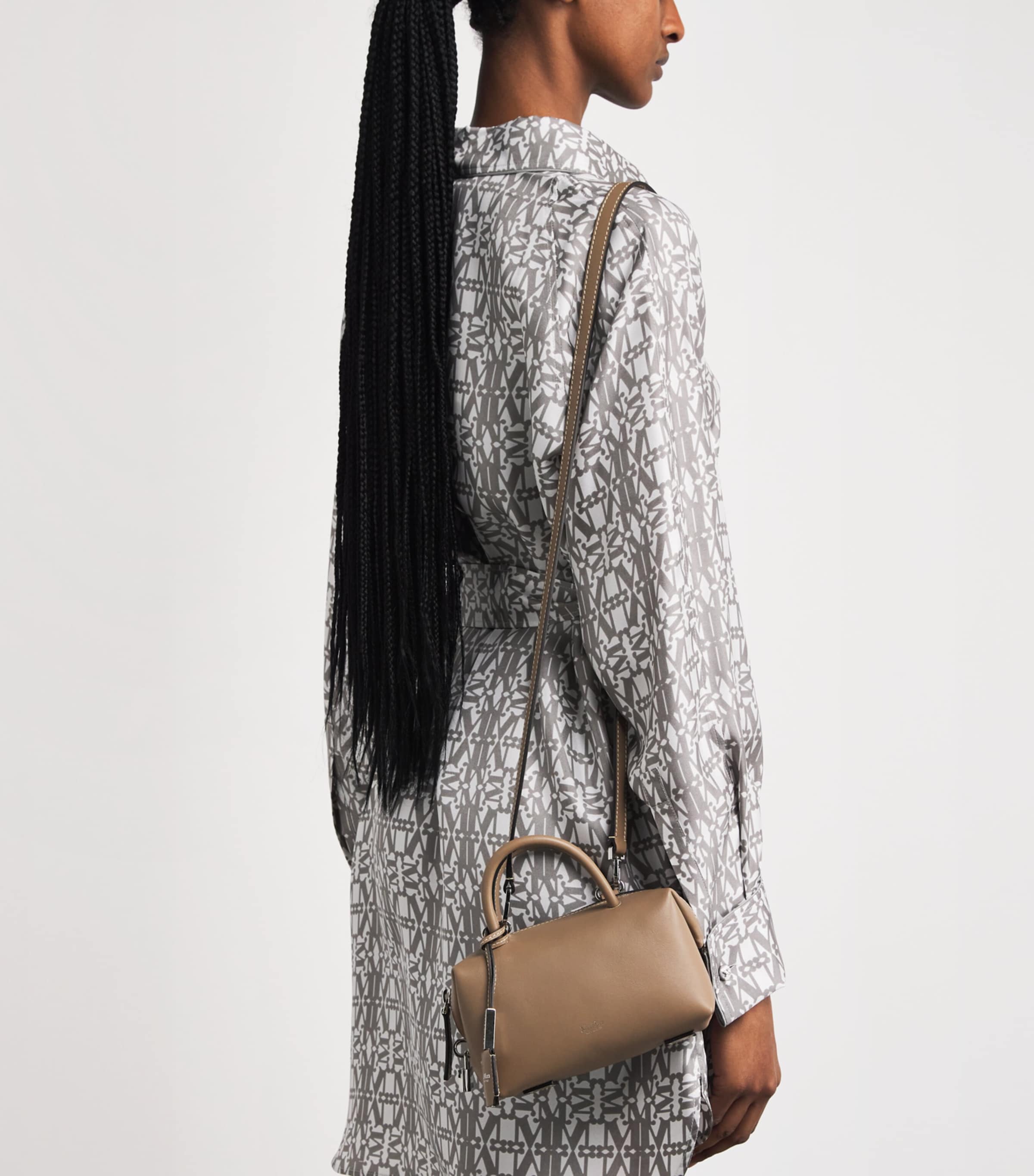 Small Leather Bowler Bag MUD Image 5