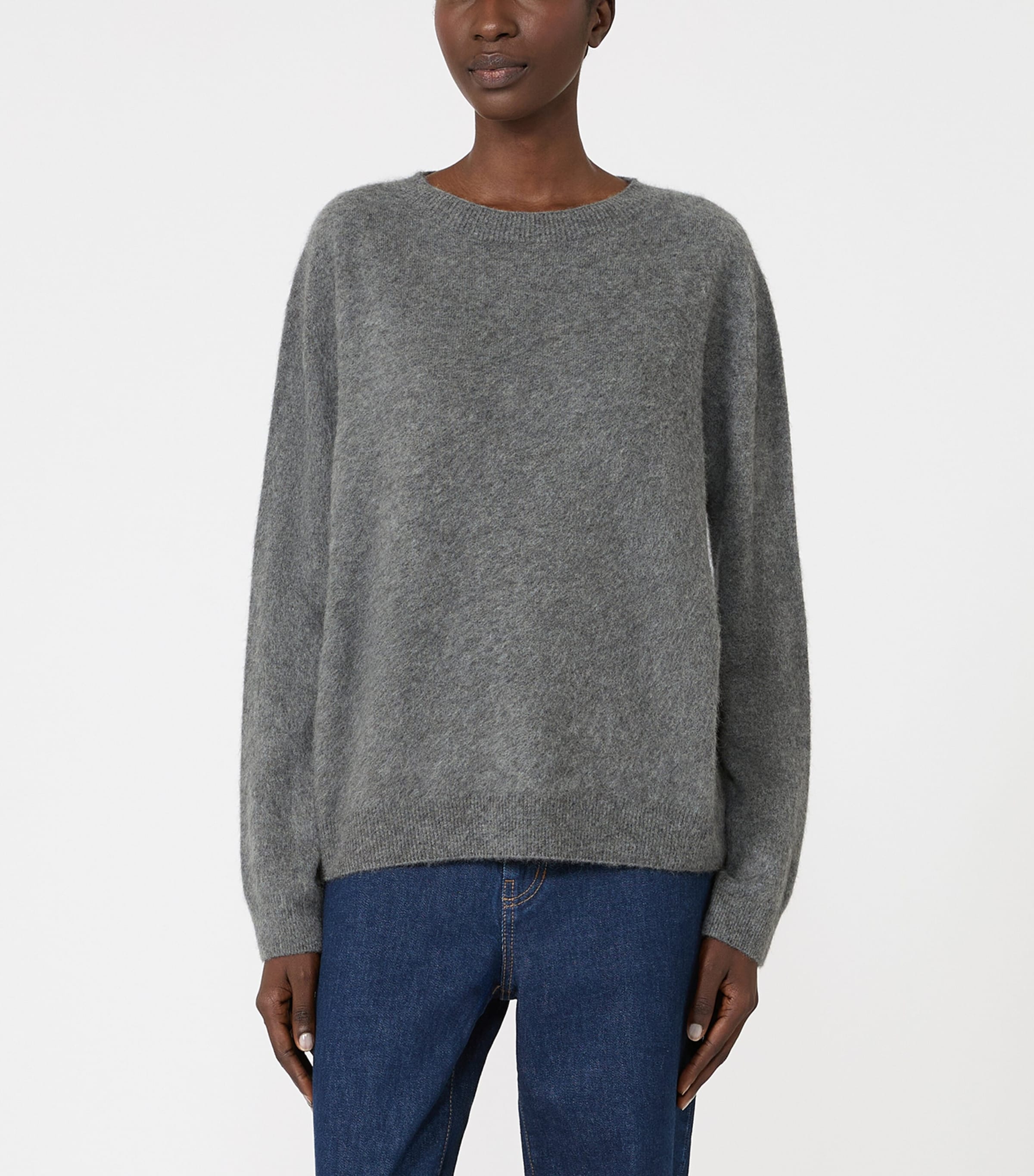 Weekend Max Mara Womens Virgin Wool-Cashmere Sweater Dark Grey Image 3