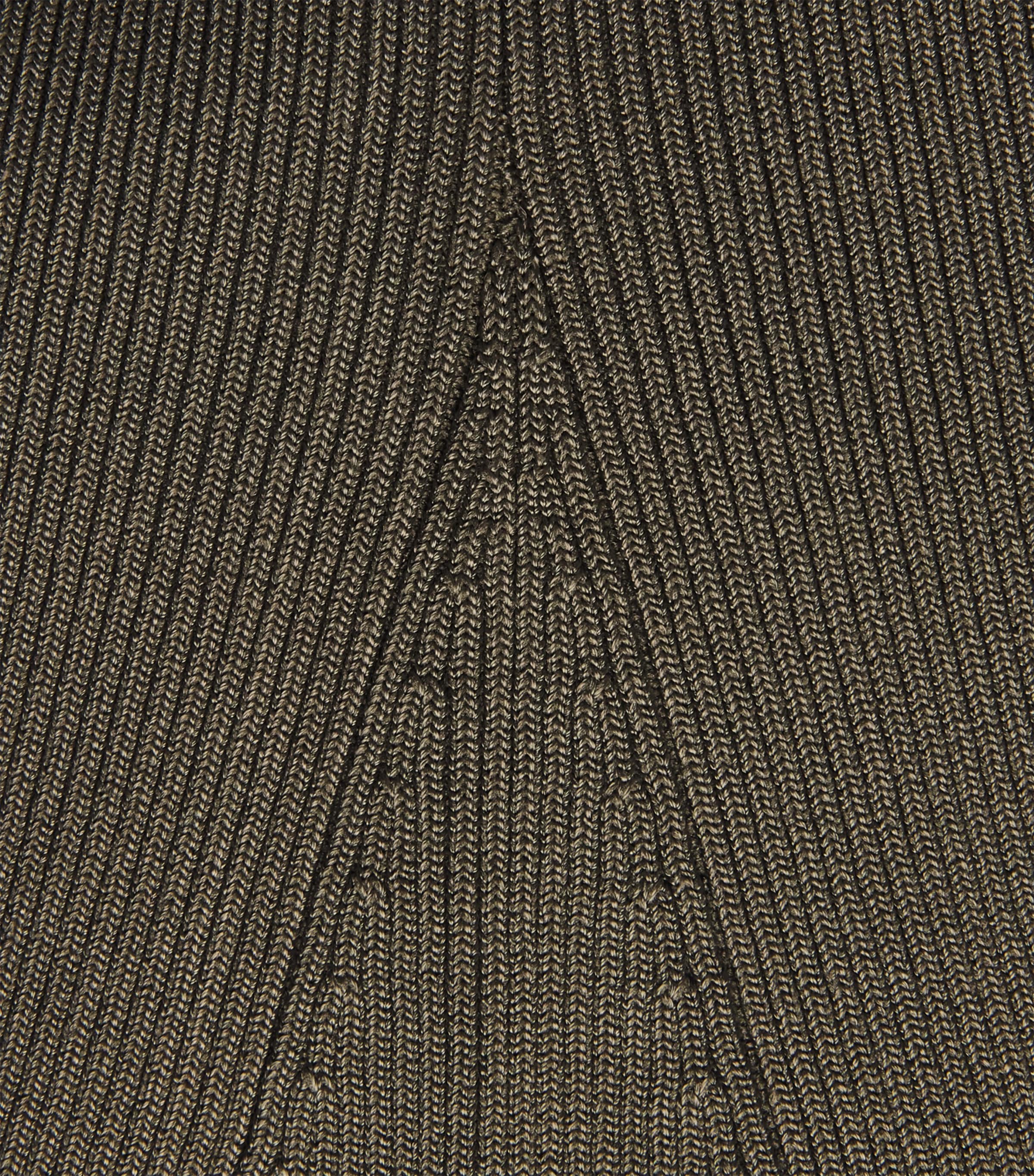 Rib-Knit Midi Skirt GREEN Image 5