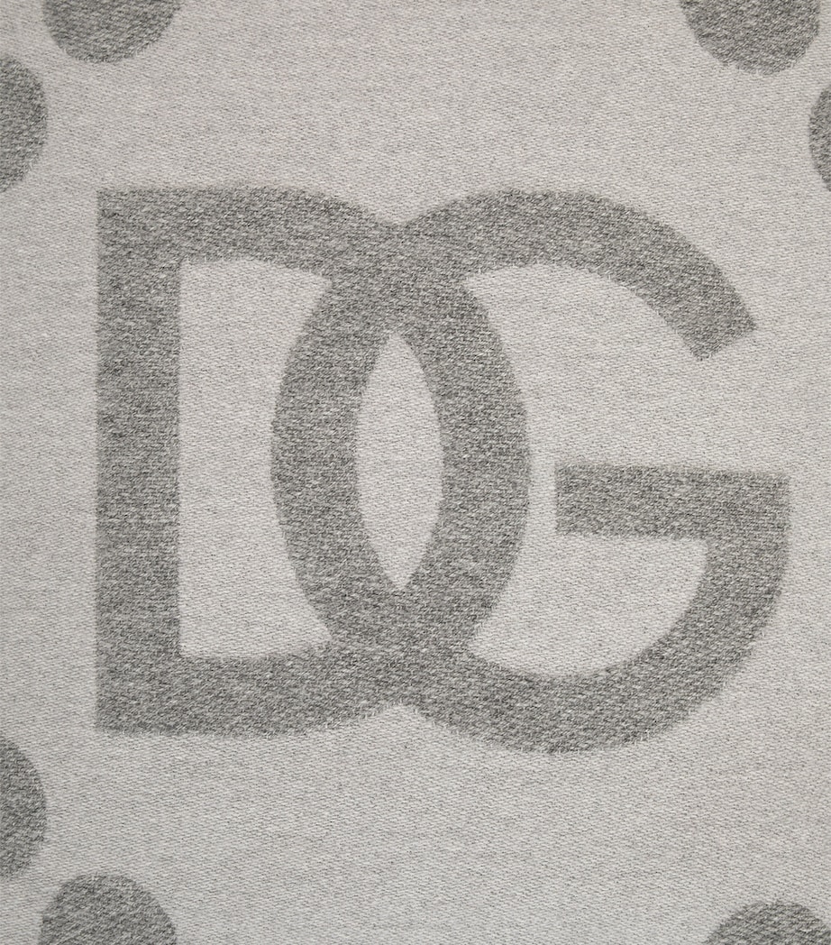 Wool-Silk-Cashmere Logo Cushion (50cm x 50cm) U0060-GRIGIO CHIARO Image 4
