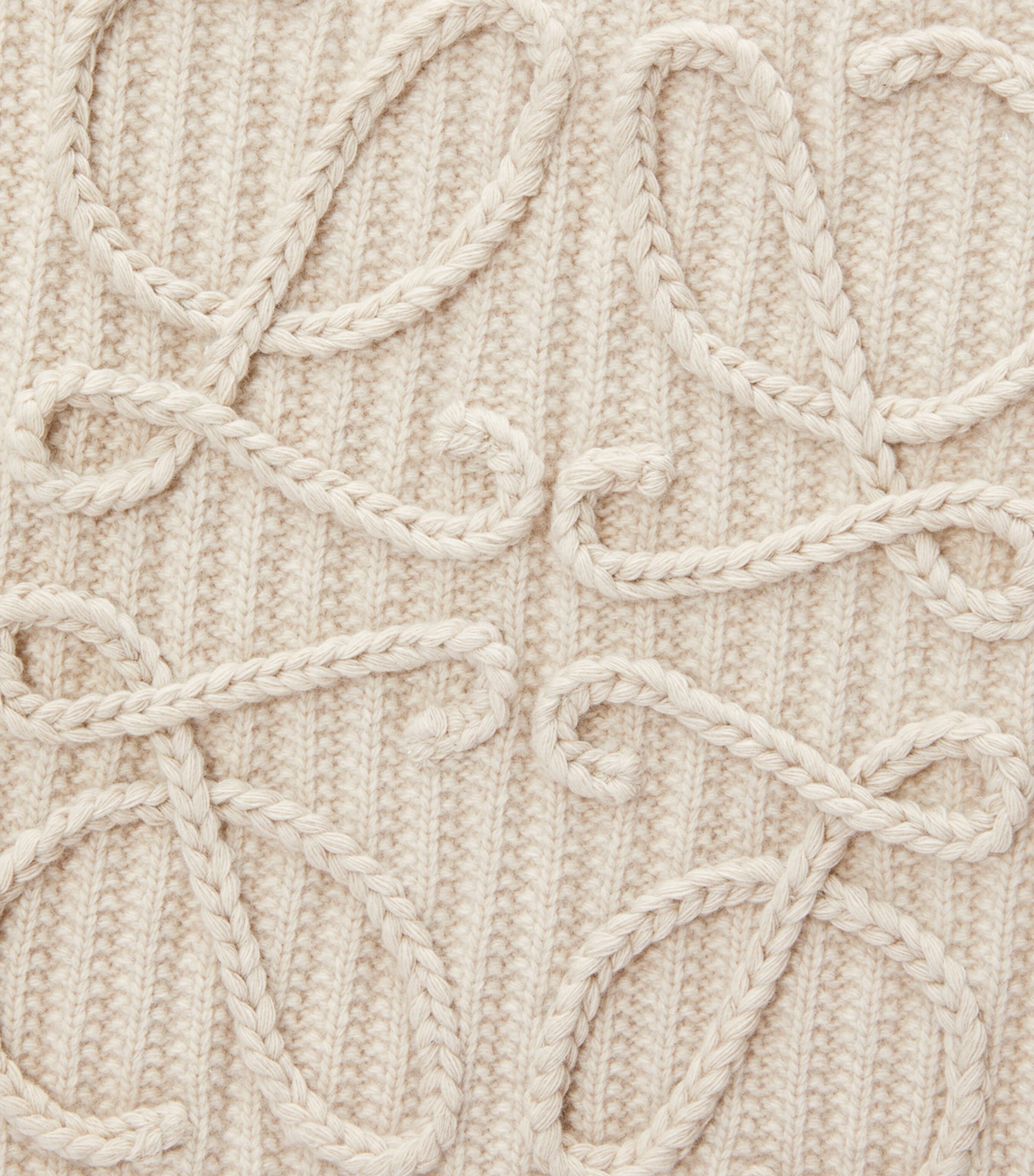 Wool Anagram Scarf LIGHT BEIGE Image 3