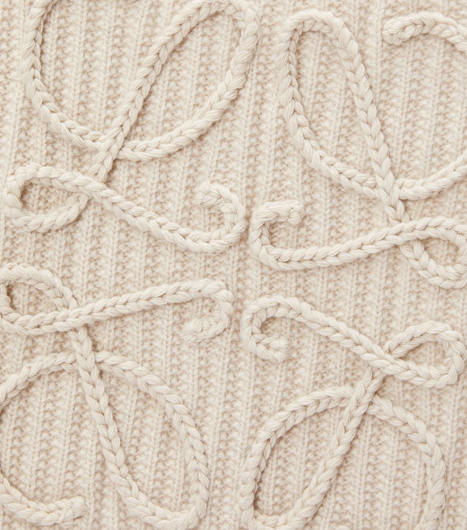 Wool Anagram Scarf LIGHT BEIGE Image 3