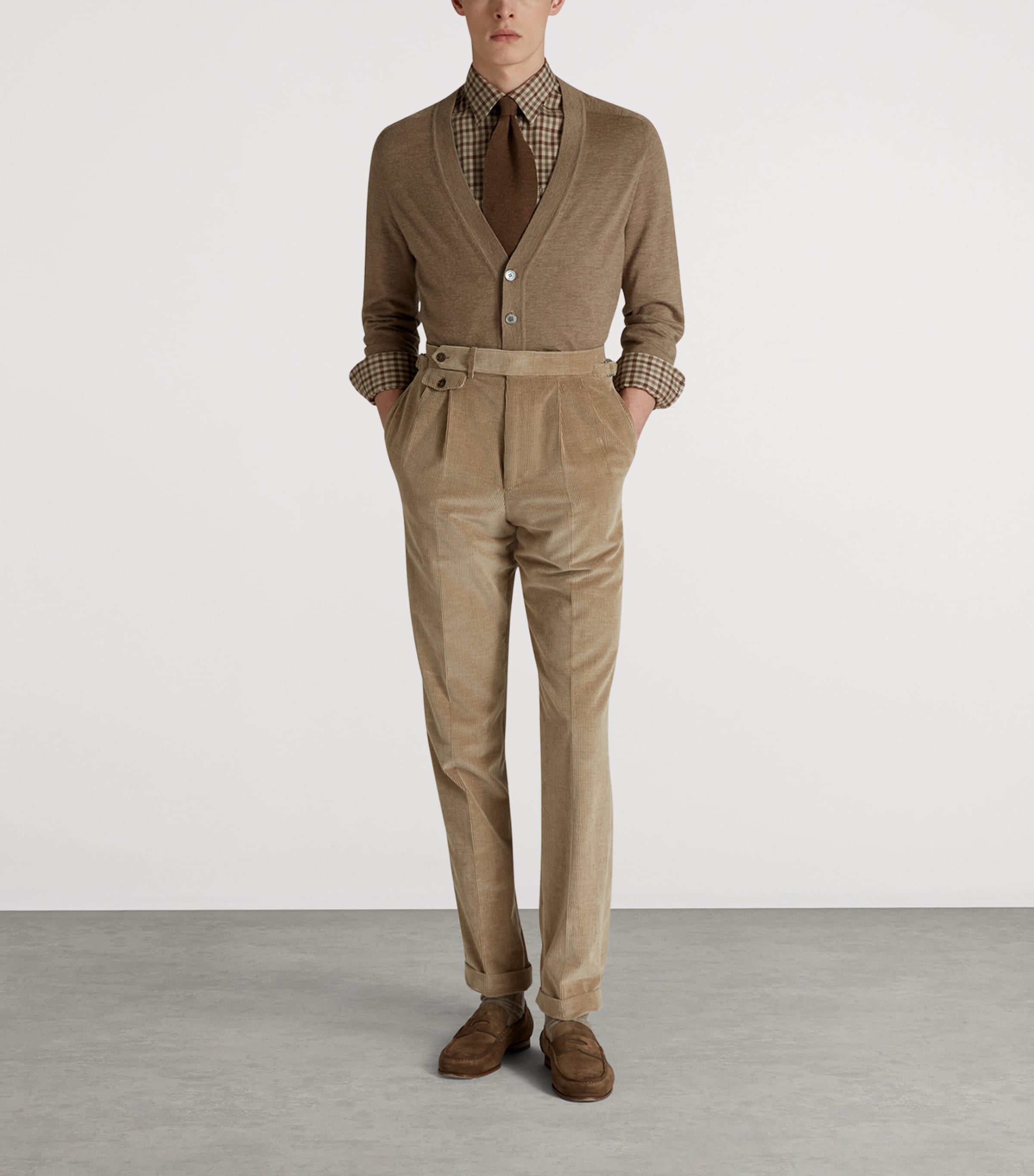 Cotton-Cashmere Check Overshirt 201BROWN Image 2