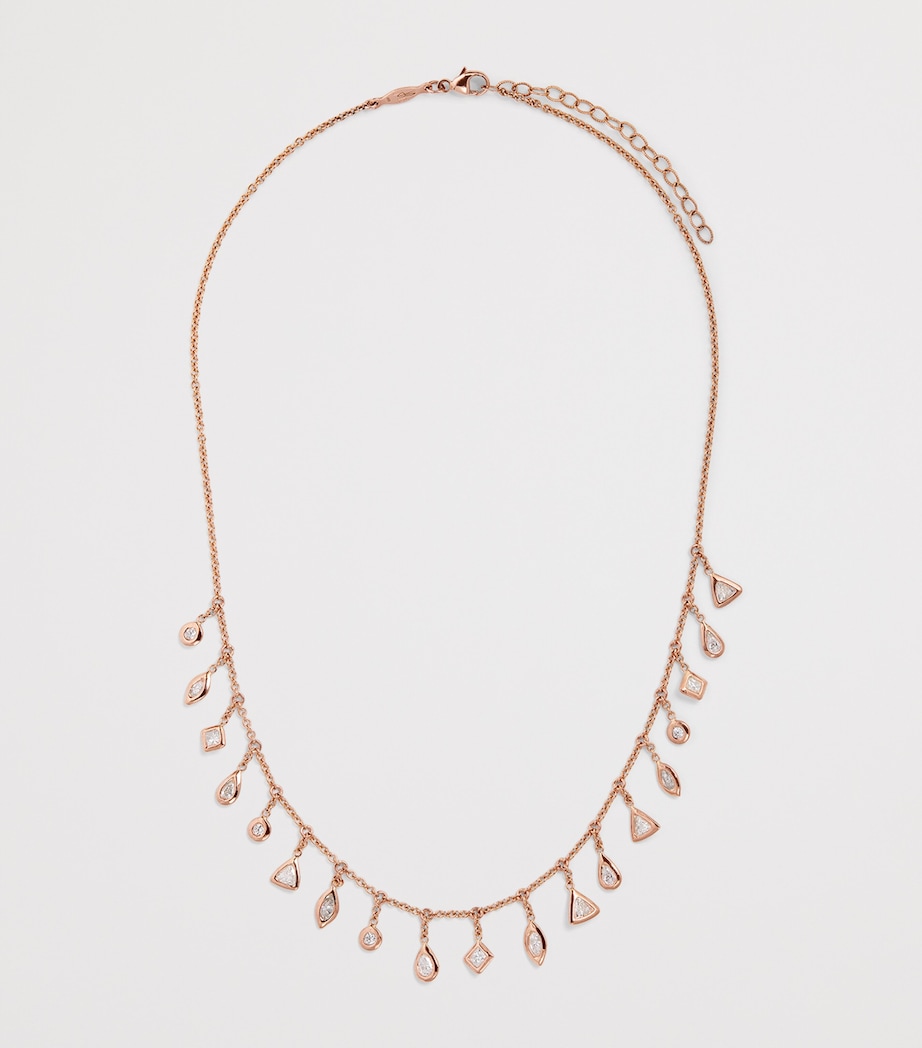Rose Gold and Diamond Shaker Necklace ROSE GOLD Image 3