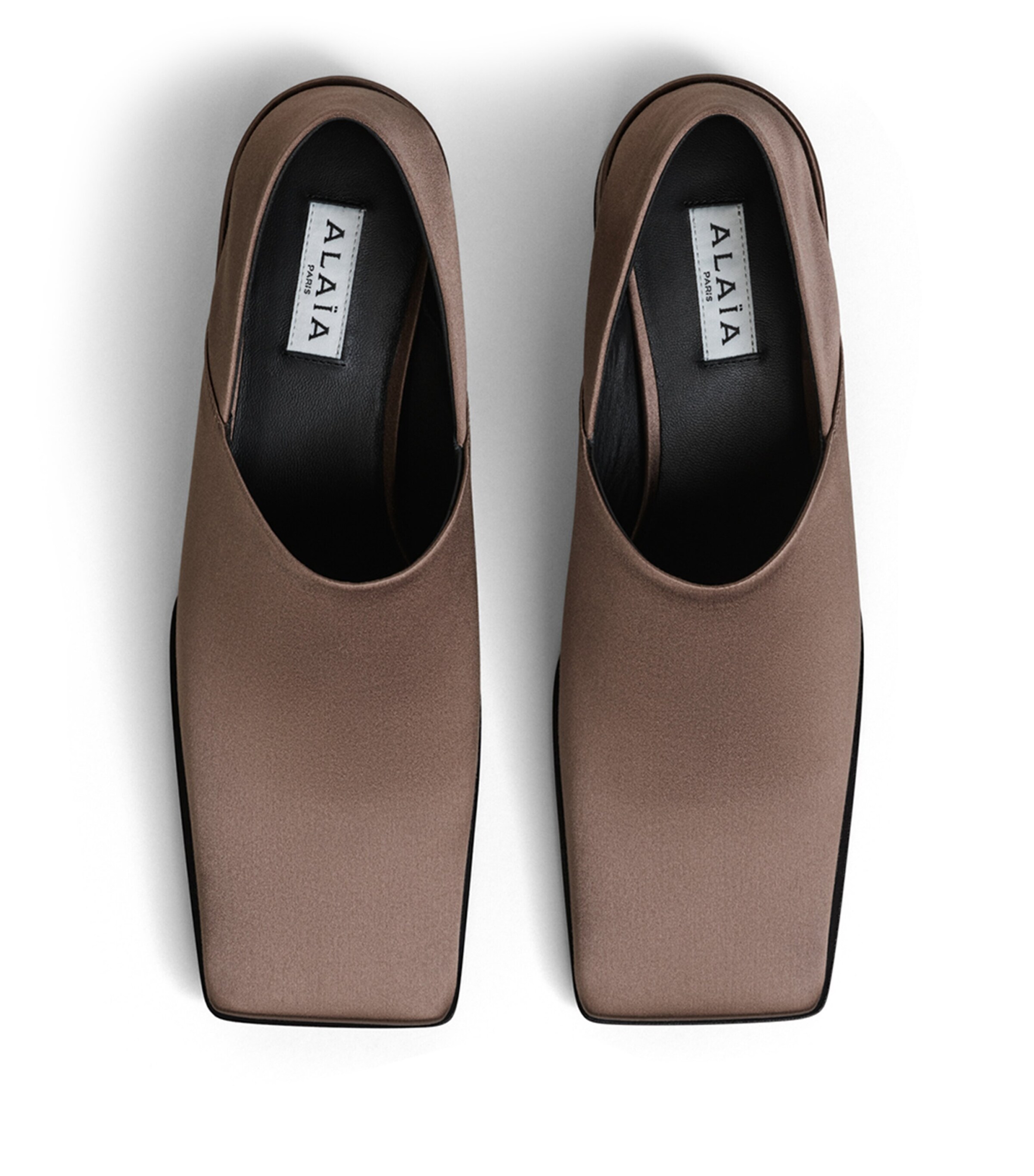 Alaïa Satin Heeled Slippers 20 Chataigne Image 2