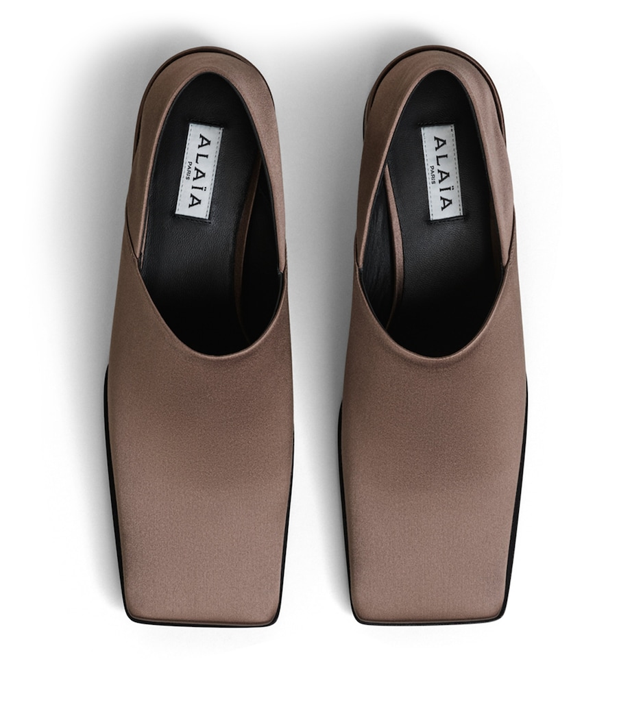 Alaïa Satin Heeled Slippers 20 Chataigne Image 2