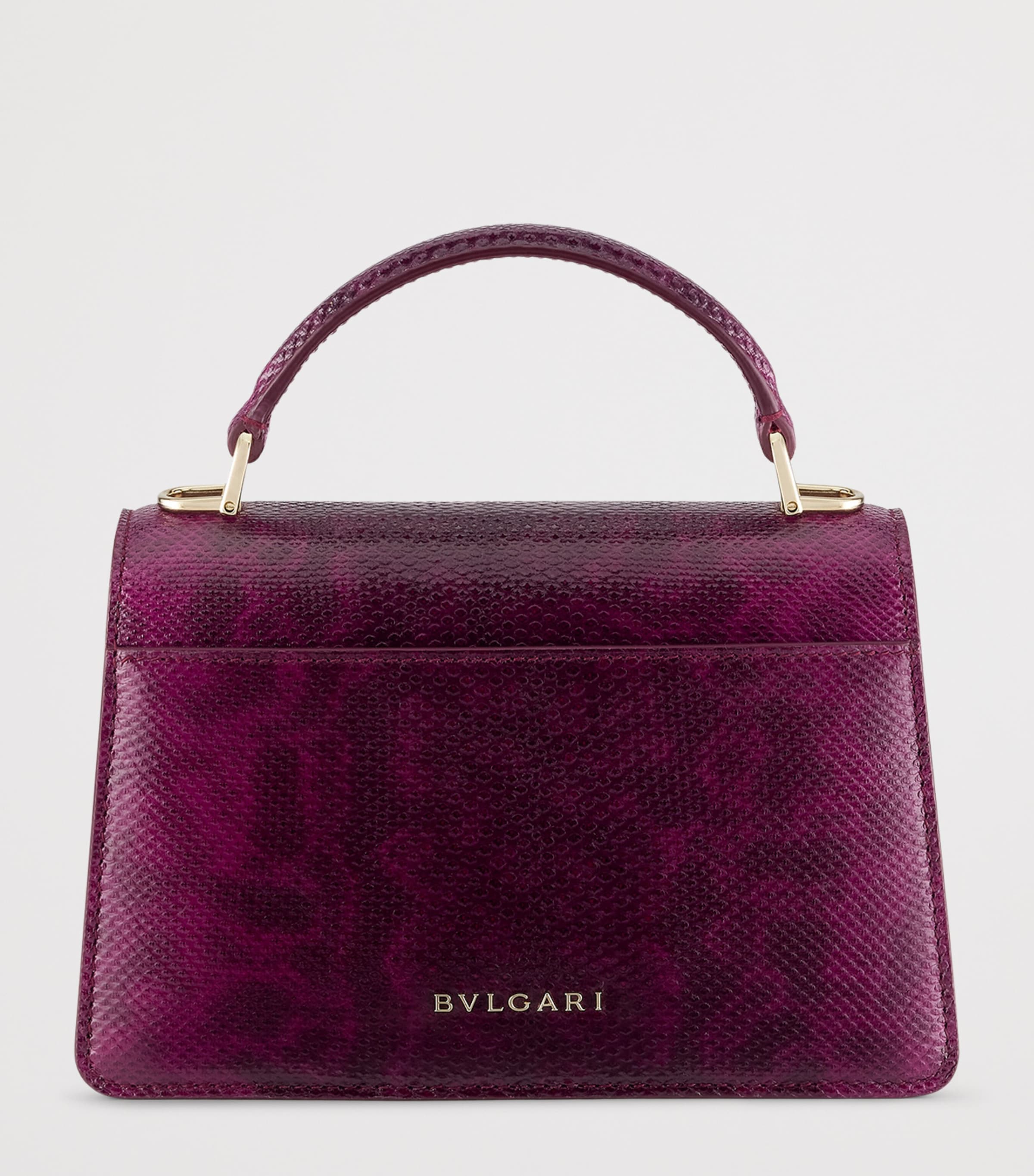 Bvlgari Karung Leather Serpenti Forever Top-Handle Bag Purple Image 2