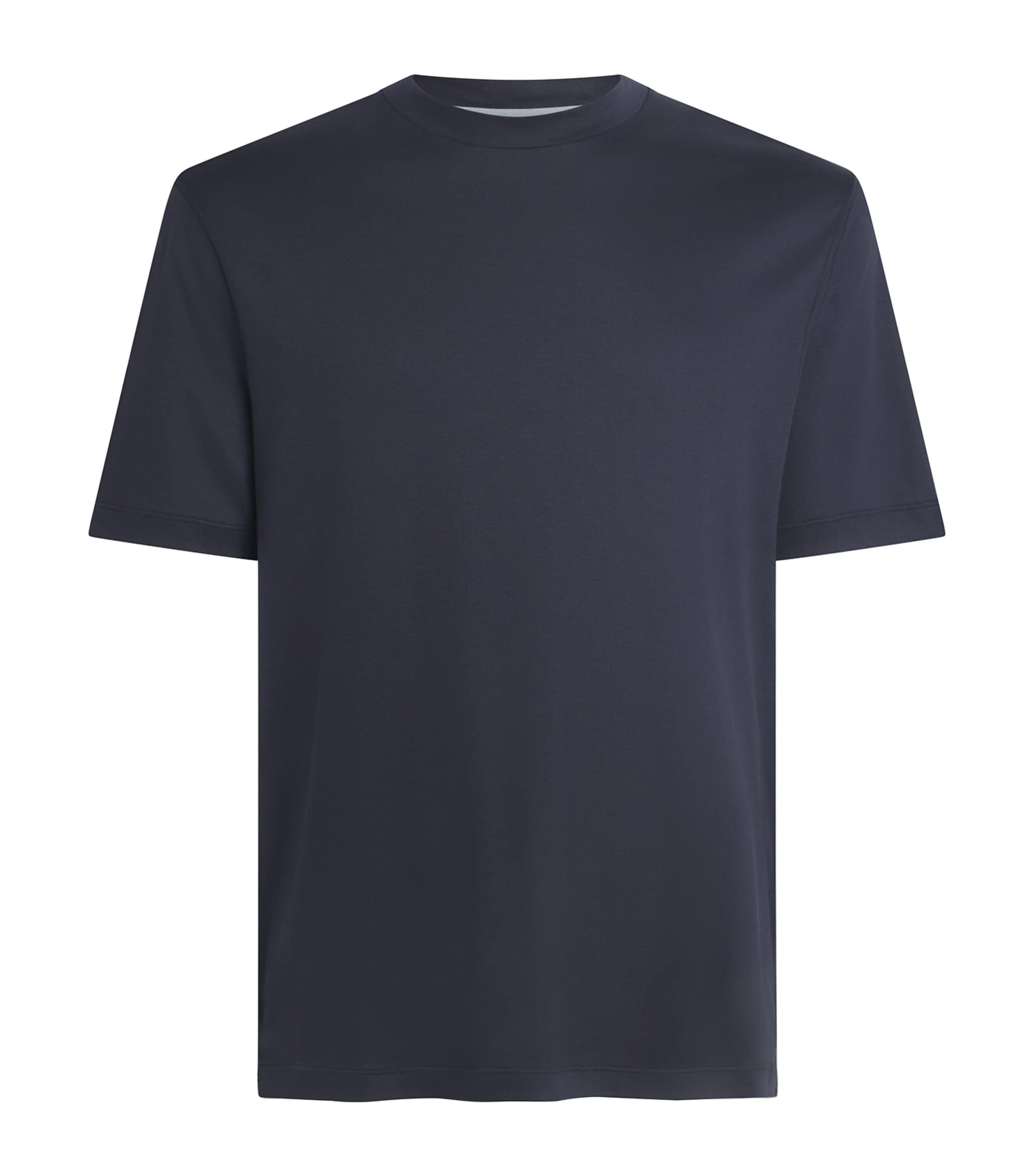 Canali Mens Cotton T-Shirt Navy Image 1
