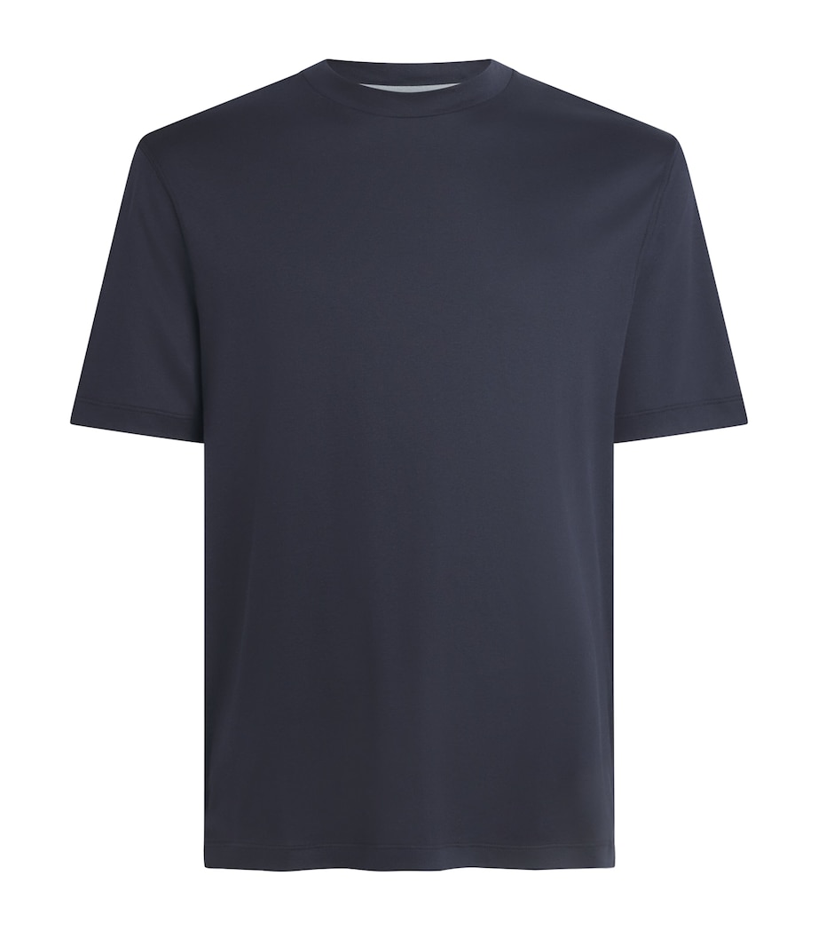 Canali Mens Cotton T-Shirt Navy Image 1