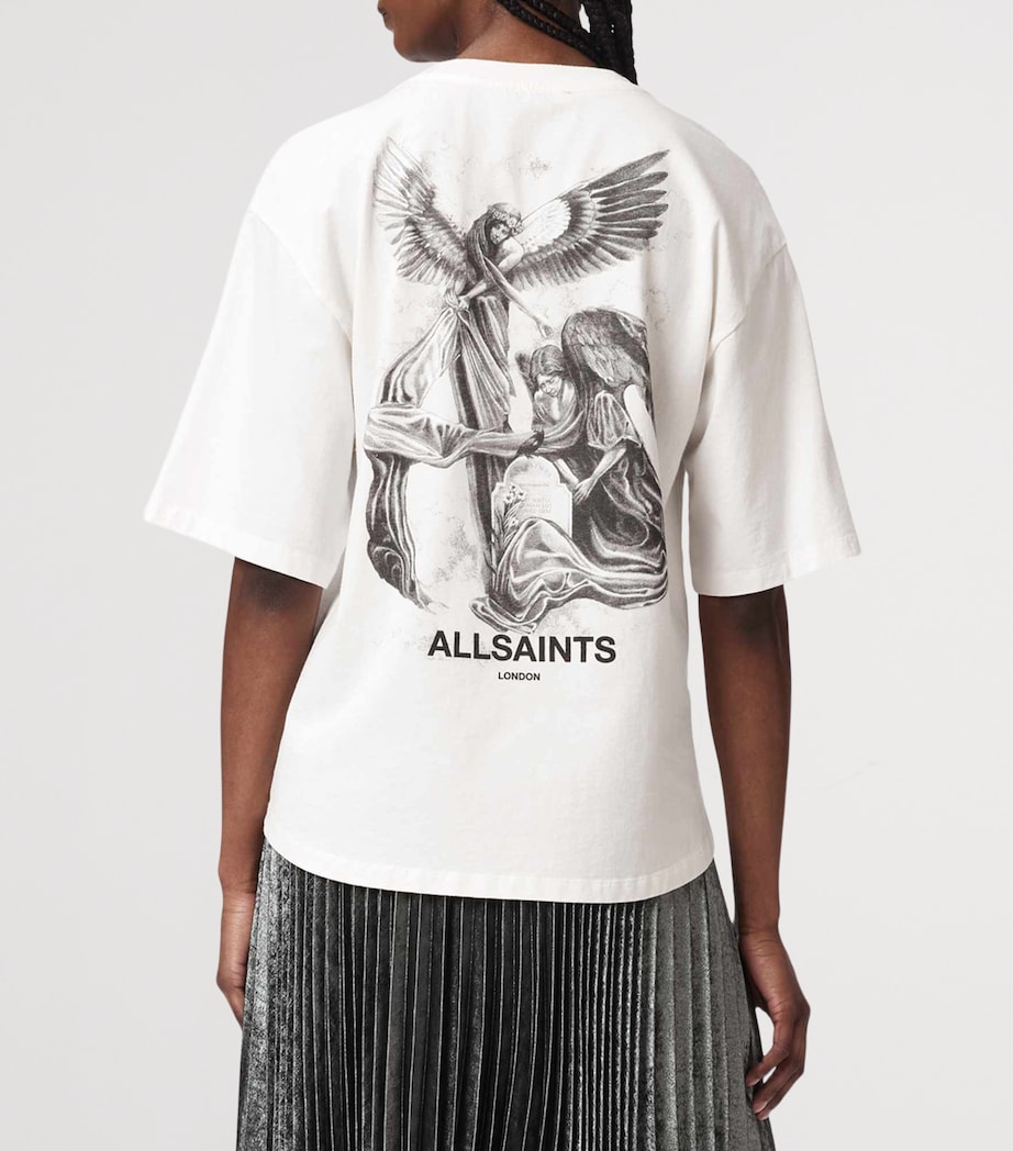 AllSaints Womens Organic Cotton Amelie T-Shirt Chalk White Image 4