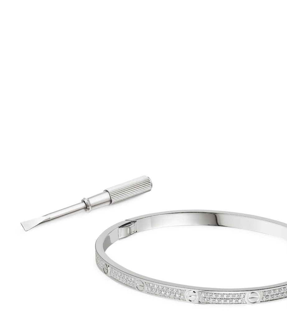 Cartier LOVE Small White Gold Diamond-Paved Bracelet White Gold Image 7