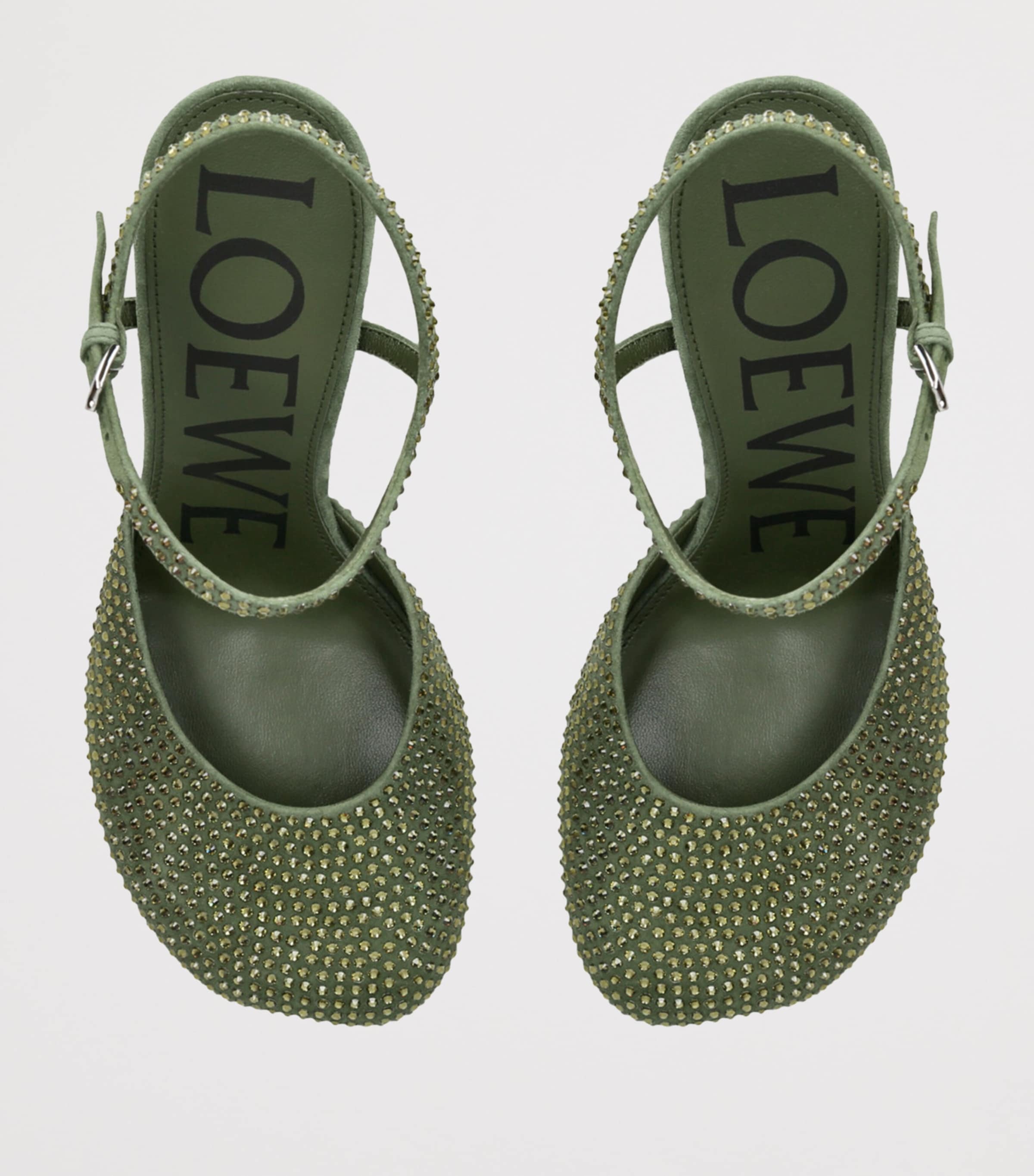 Suede Toy Ankle-Strap Pumps 90 GREEN Image 4