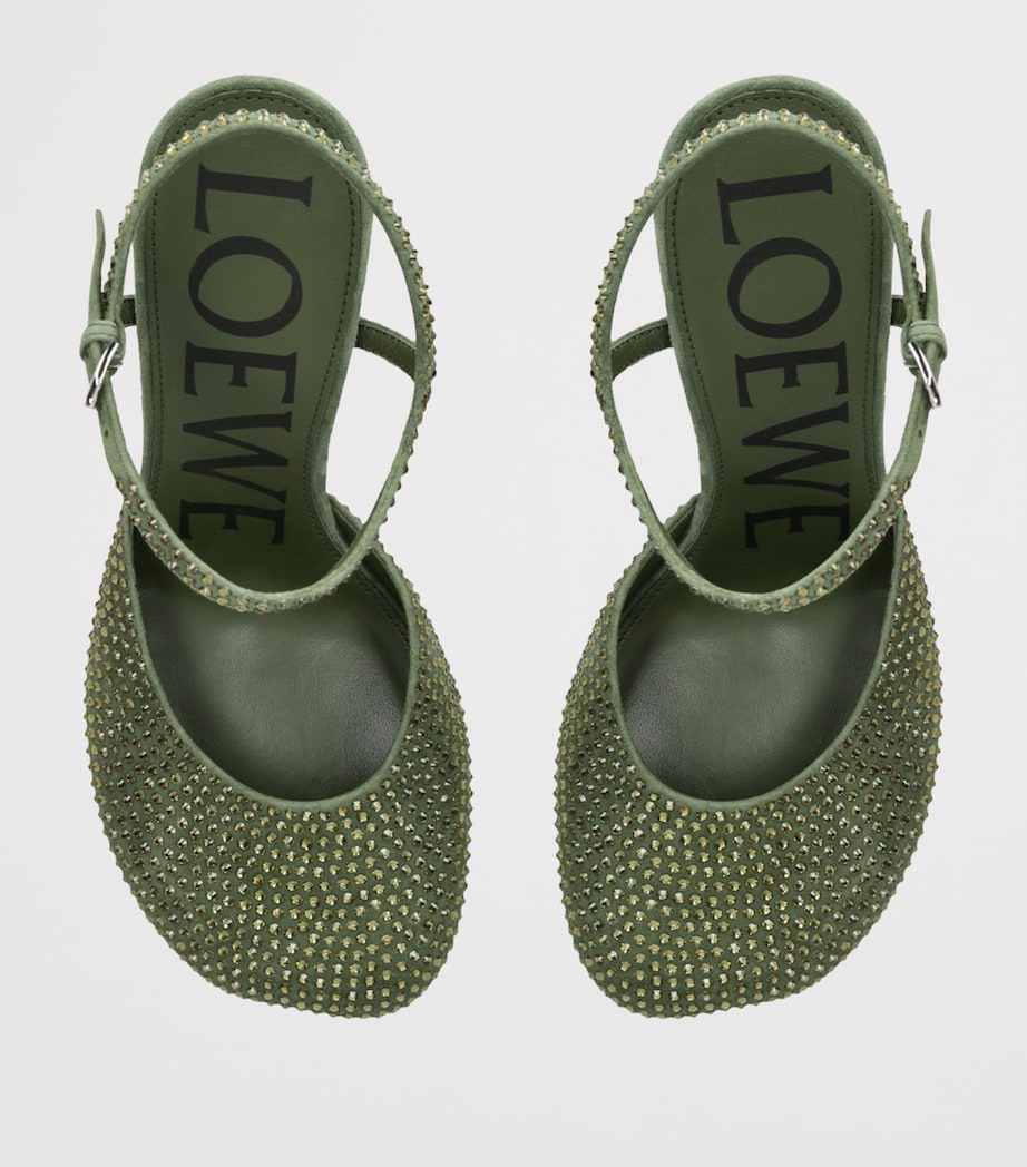 Suede Toy Ankle-Strap Pumps 90 GREEN Image 4