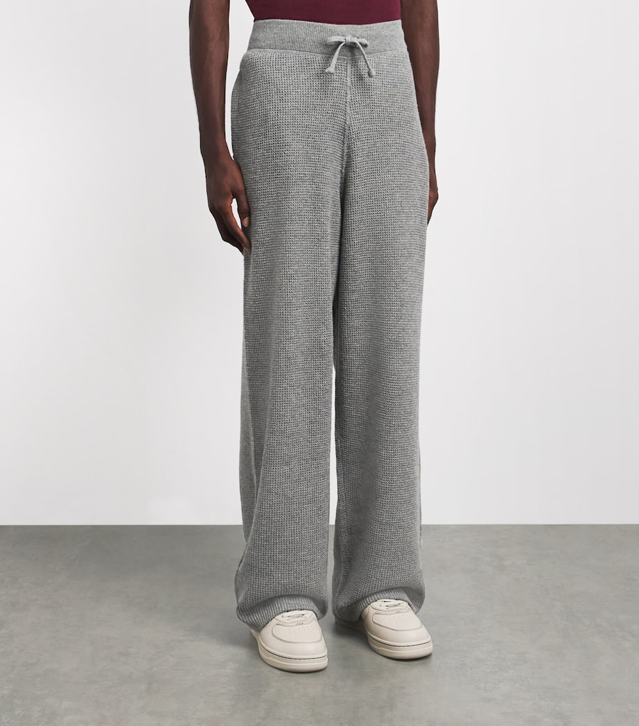 Polo Ralph Lauren Mens Wool-Cotton Waffle Knit Sweatpants Fawn Grey Heather Image 4