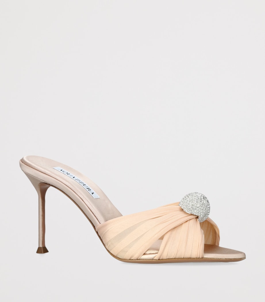 Aquazzura Embellished Mystery Mules 85 Pale Pink Image 3