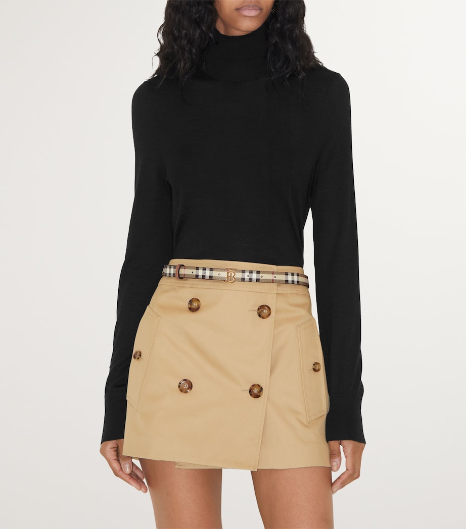 Burberry Thin Check TB Belt Vcheck / L Gold Image 2
