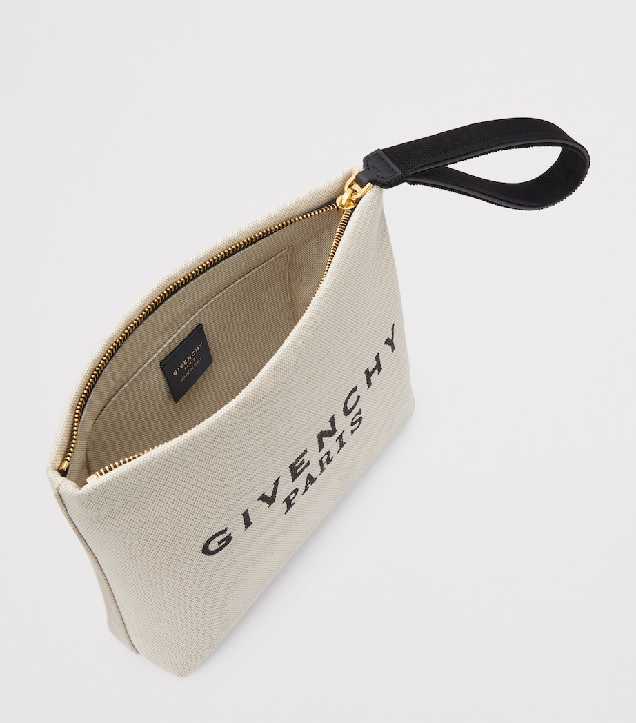 Canvas Logo Pouch BEIGE/BLACK Image 3
