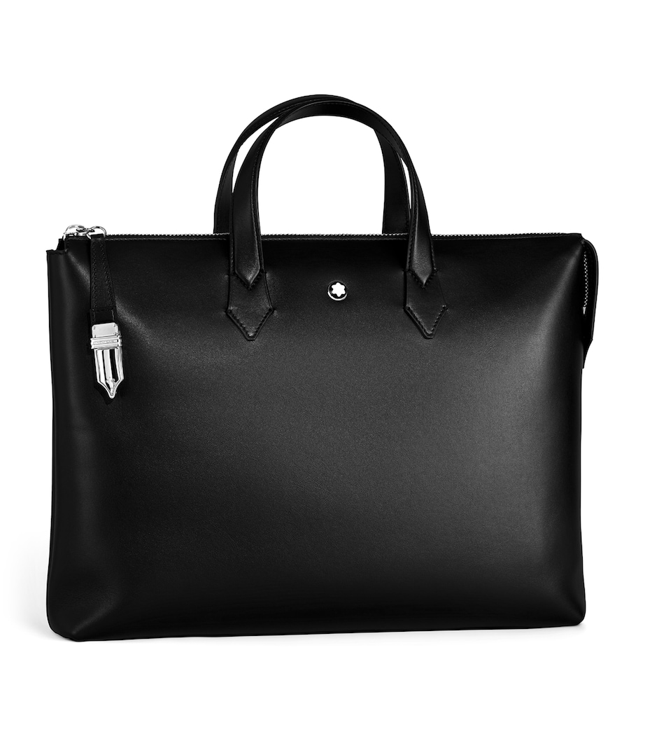 Leather Soft Tote Bag BLACK Image 2