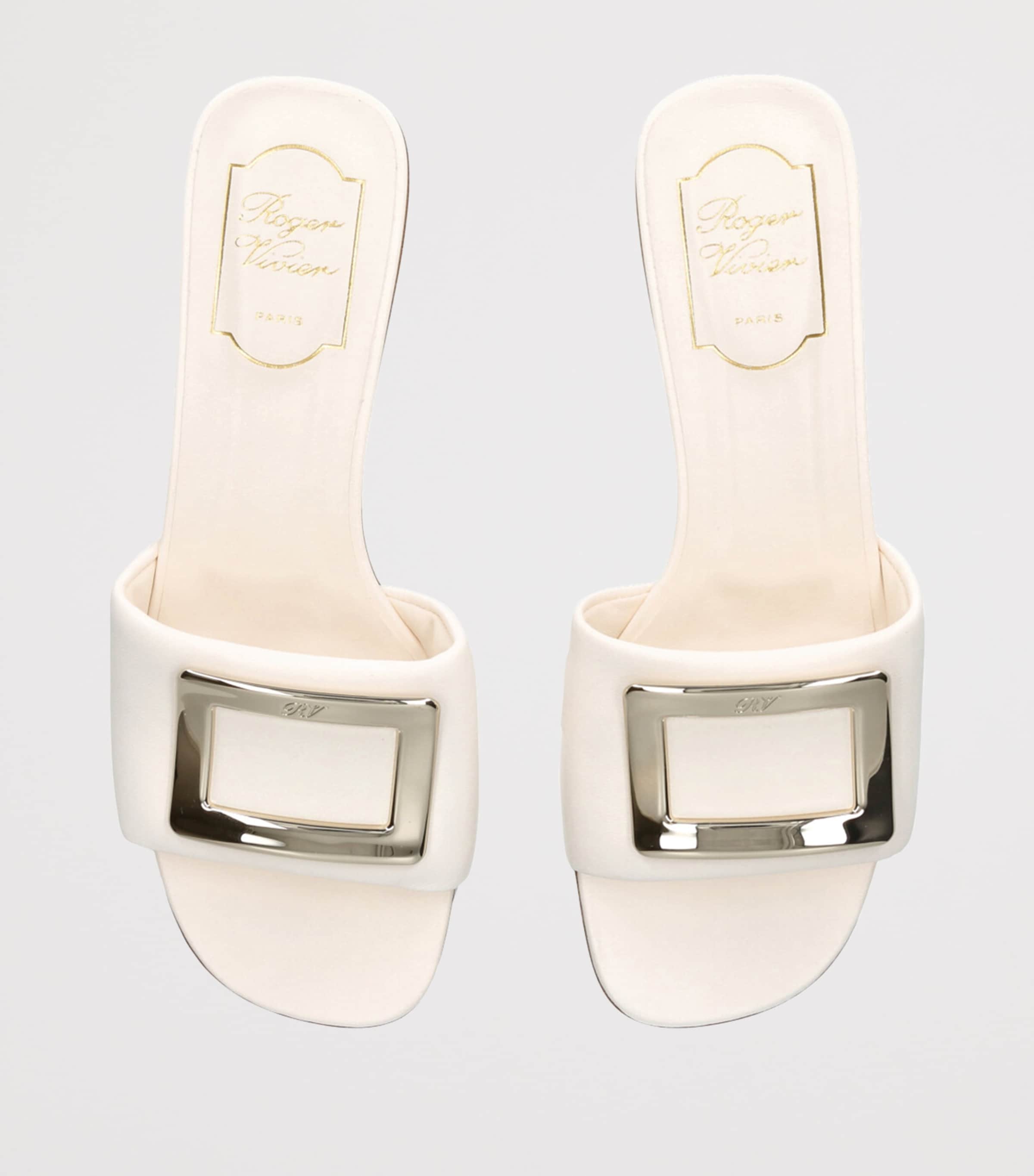 Roger Vivier Leather Belle Vivier Mules 20 Bone Image 4