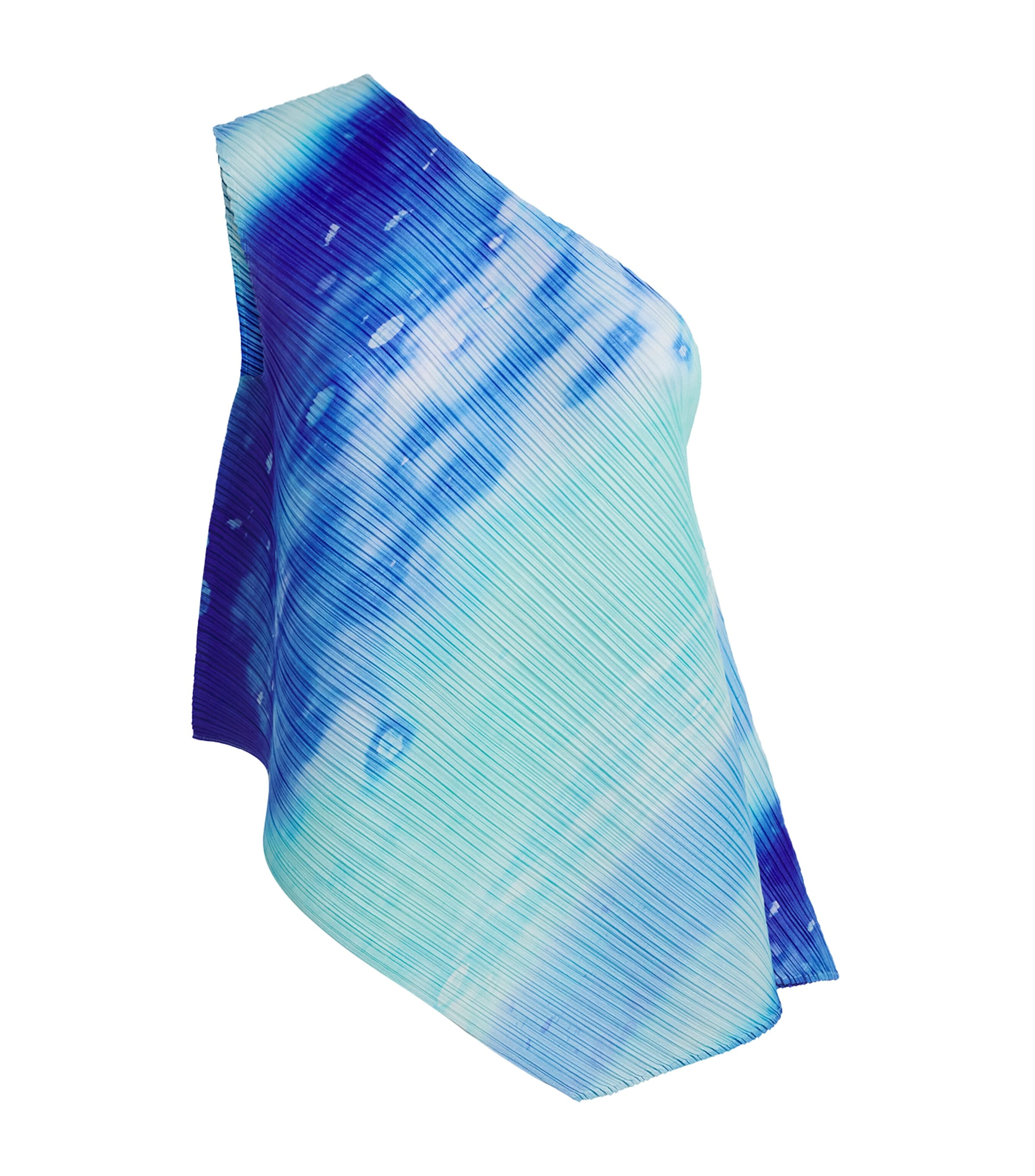 Pleats Please Issey Miyake Womens Sea Bubble One-Shoulder Top Blue Image 1