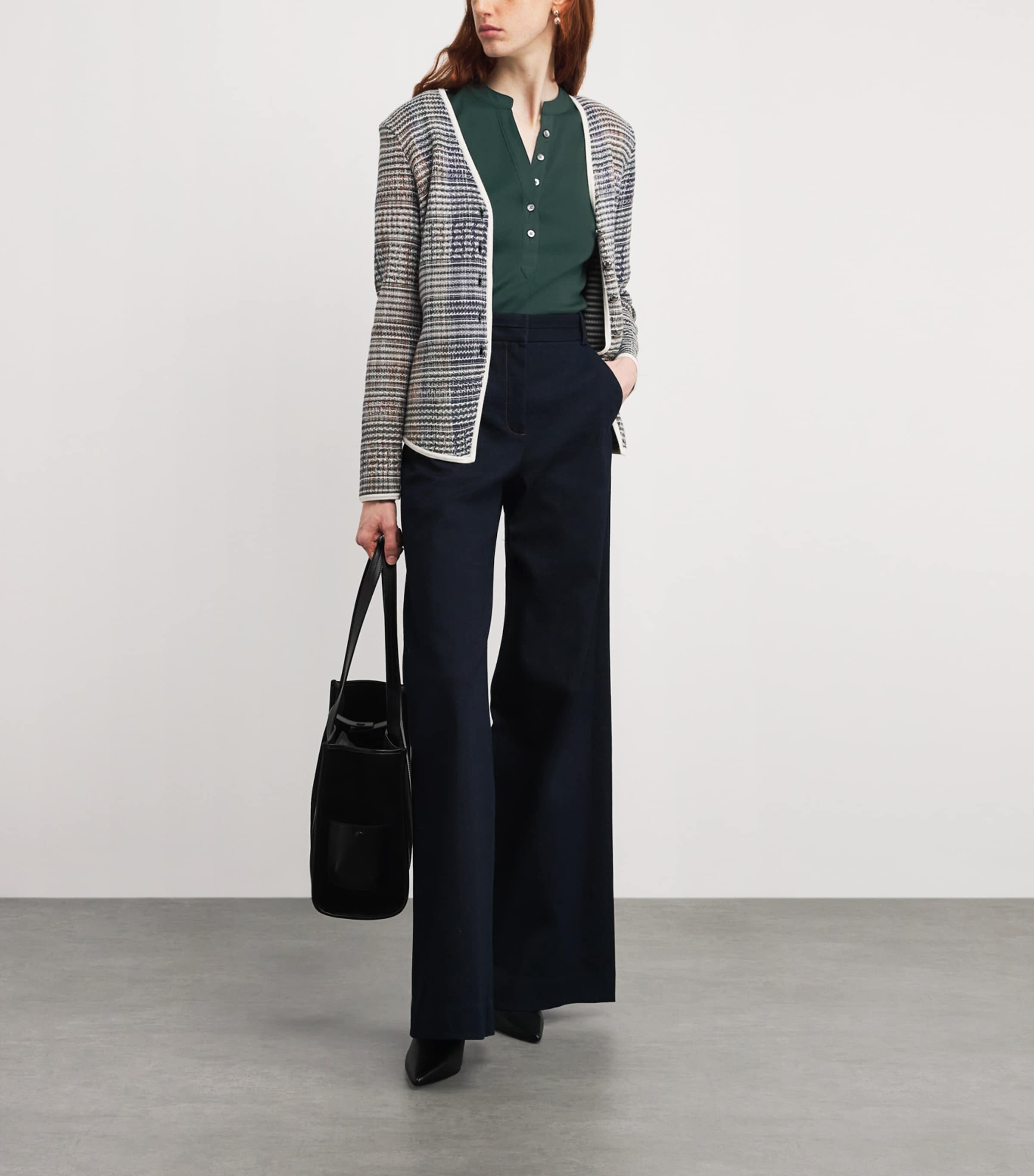 Stretch-Cotton Coralee Knit Blouse G0735 DRK HUNTR GRN Image 2