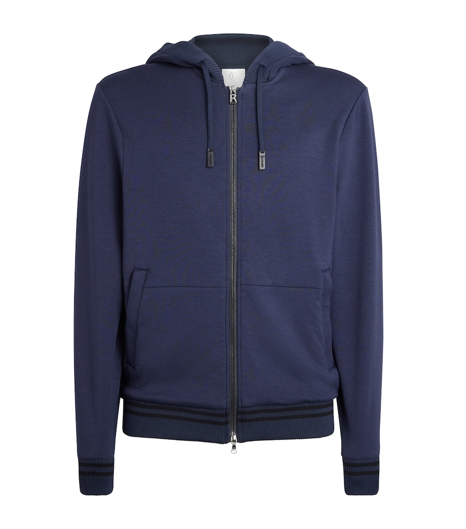 Bogner Mens Zip-Up Forest Hoodie Navy Image 1