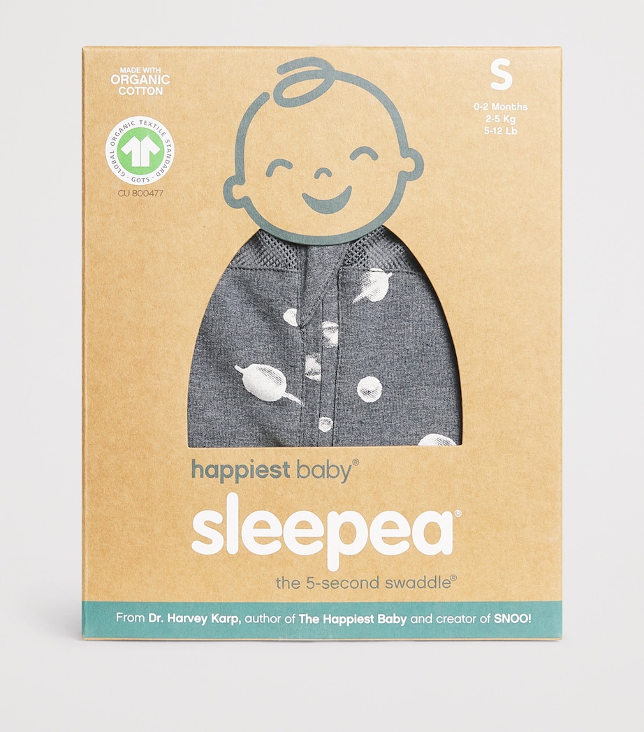 Organic Cotton Sleepea Swaddle DARK GREY W/PLANETS Image 3