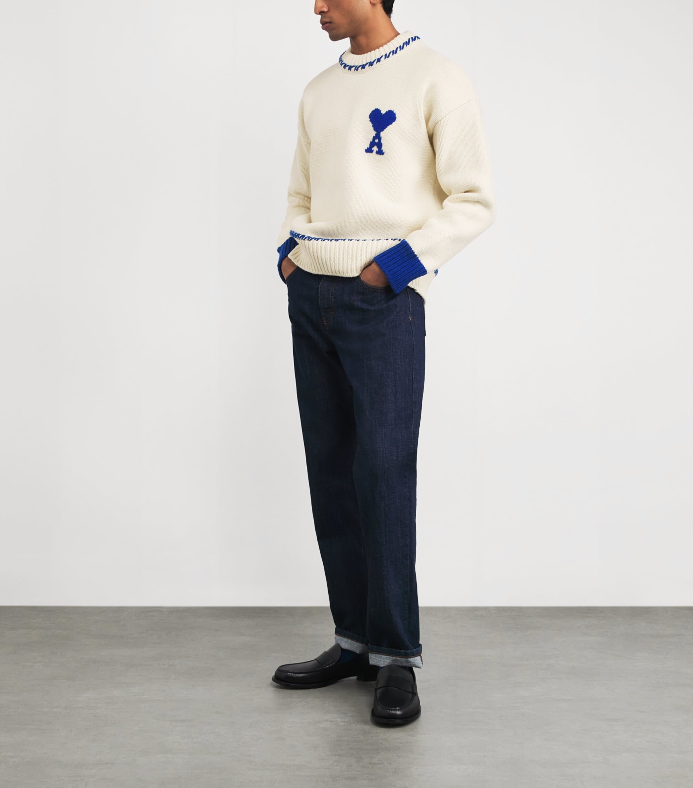 Wool-Blend Ami de Coeur Sweater A049 MOONLIGHT BLUE Image 2