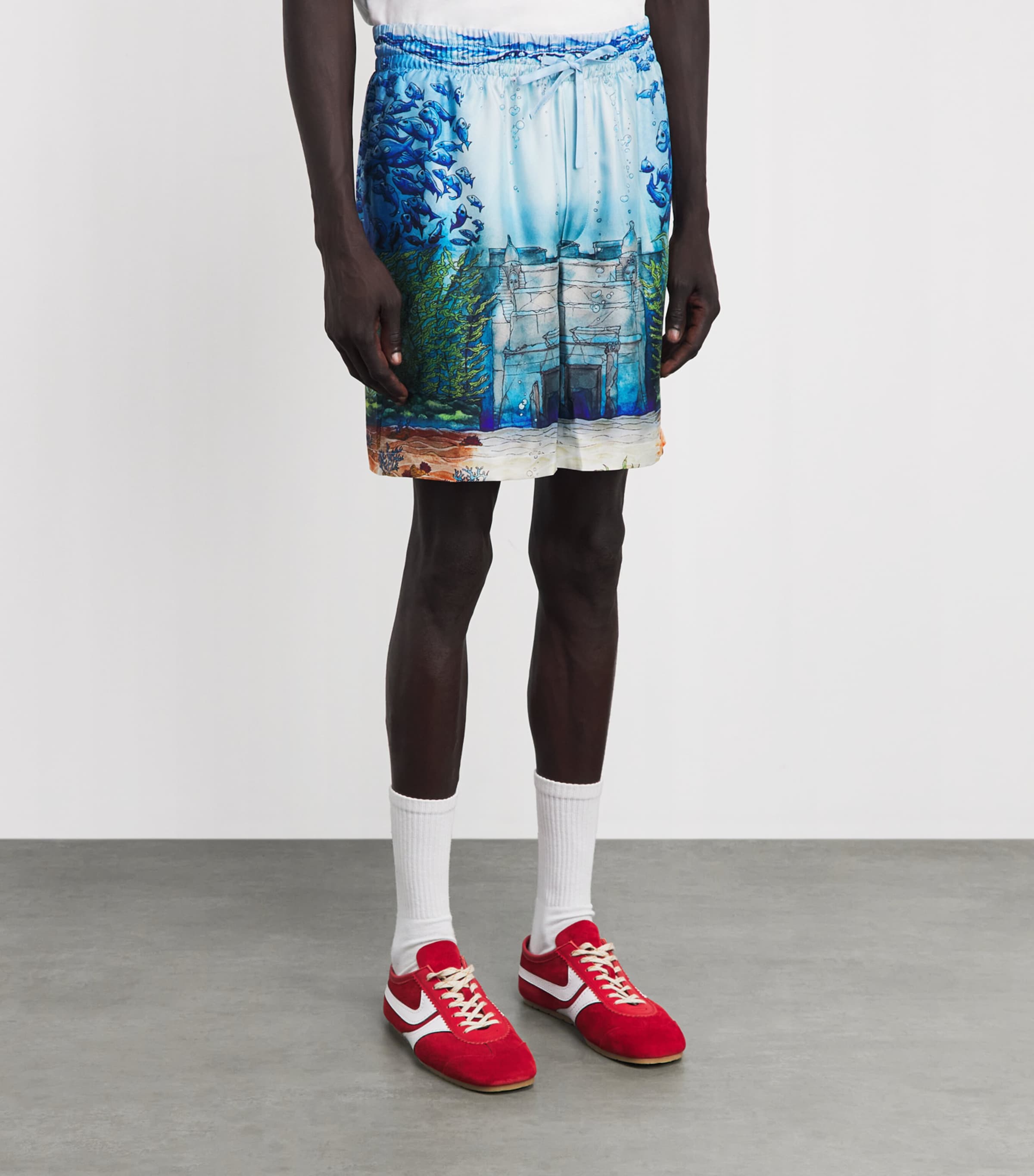 Casablanca Mens Silk Trompe-Lœil Shorts Trompe L'oeil Image 4