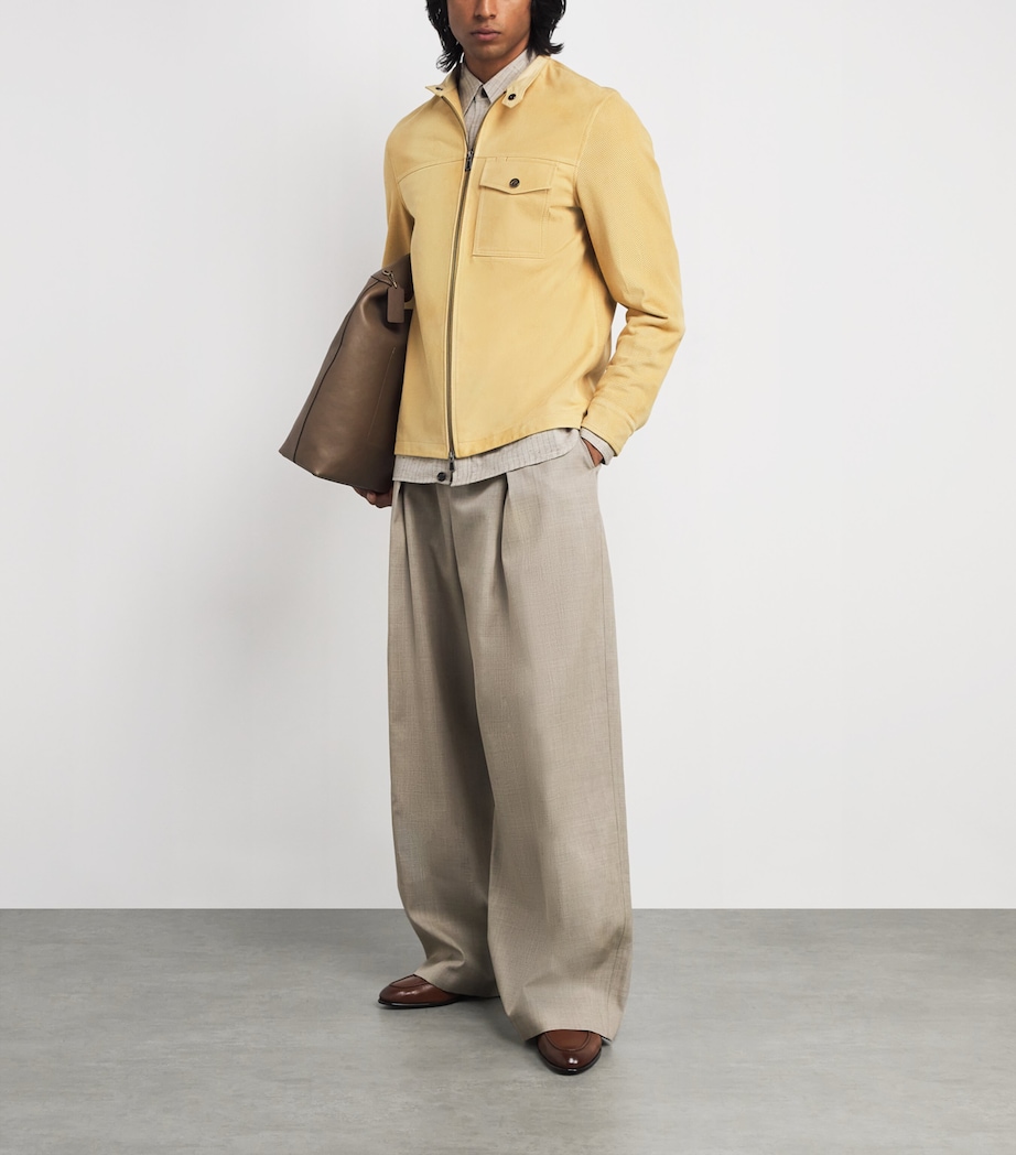 Lamb Suede Zip-Up Overshirt 340 Image 2