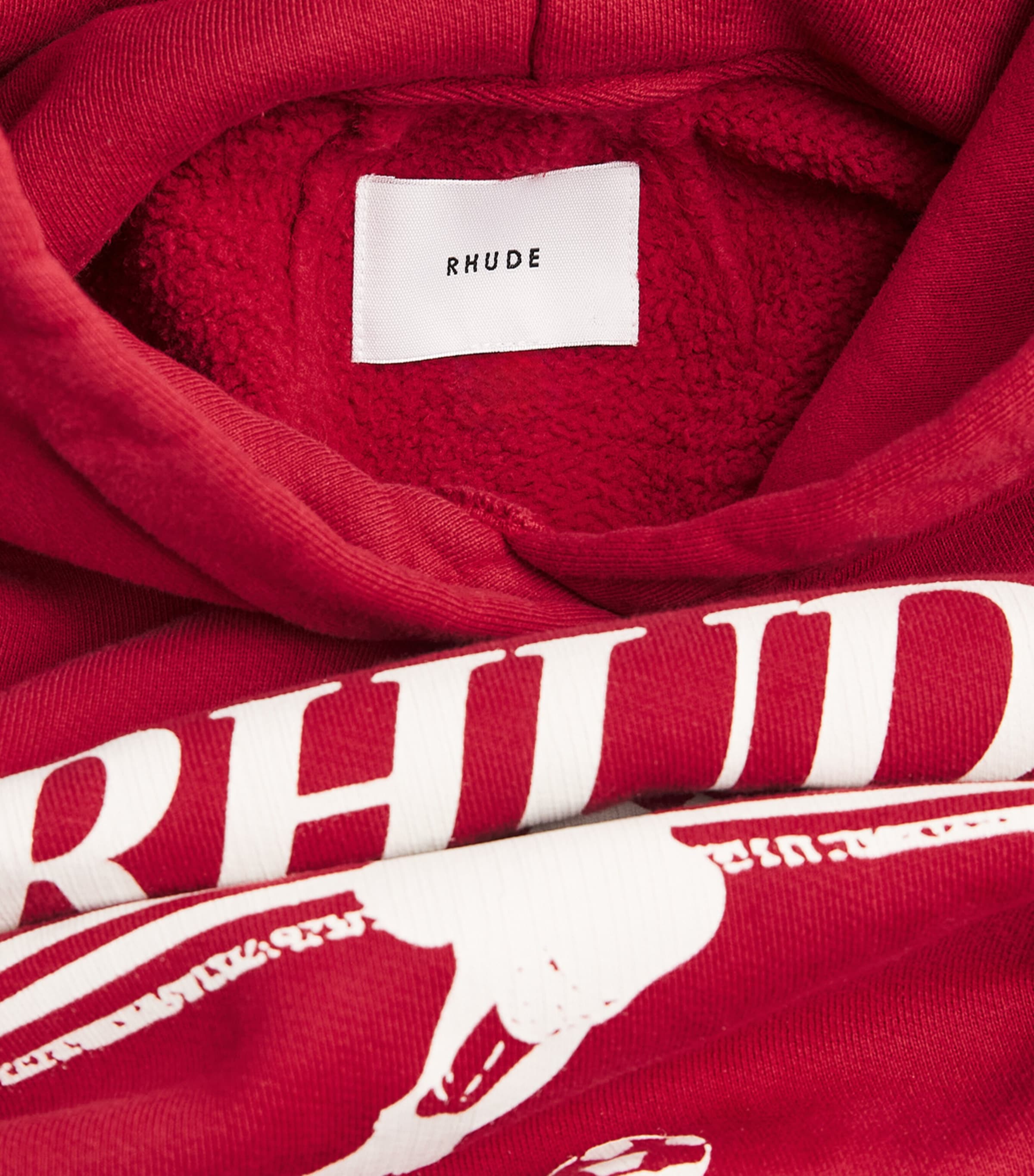 Rhude Mens Cotton Set Piece Hoodie Vntg Red/wht Image 6