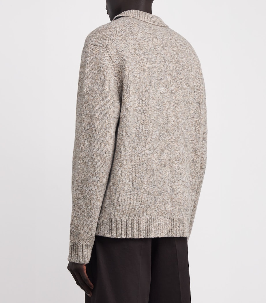 Wool Alpha Polo Sweater GREY Image 4